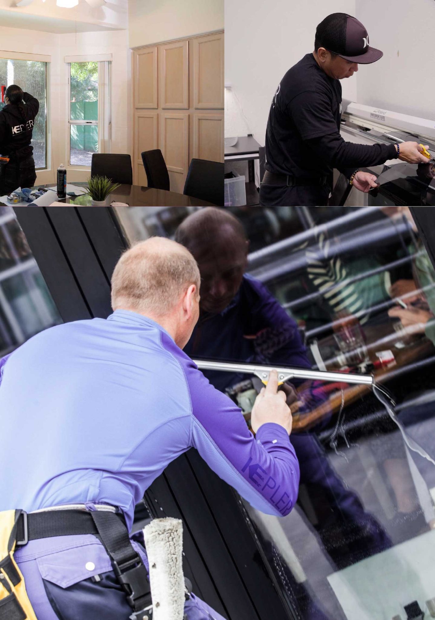 Kepler Skilled Applying Anti-Graffiti Window Film to a Hamburg Shop Front