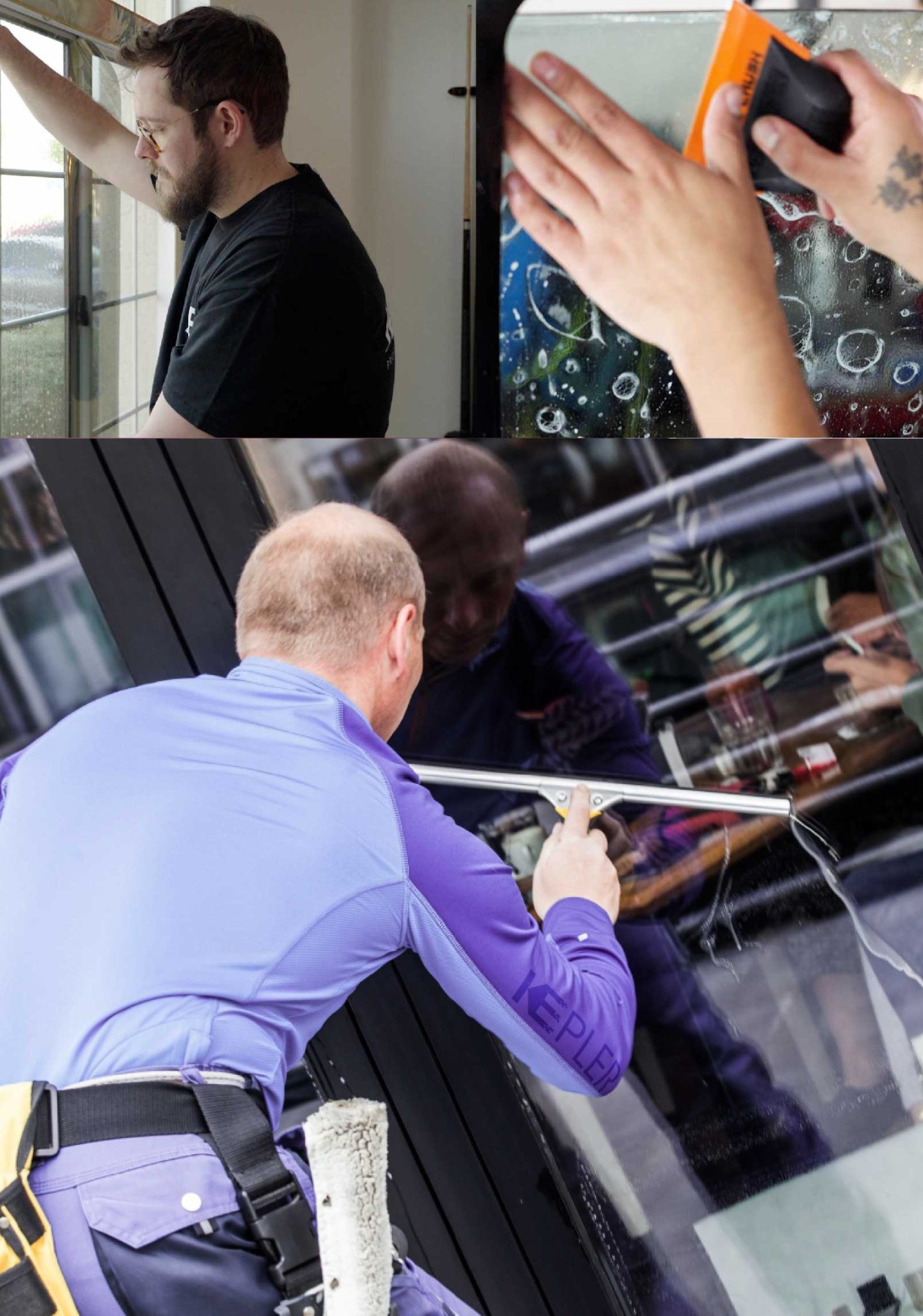 Kepler Skilled Applying Anti-Graffiti Window Film to a Livonia Shop Front