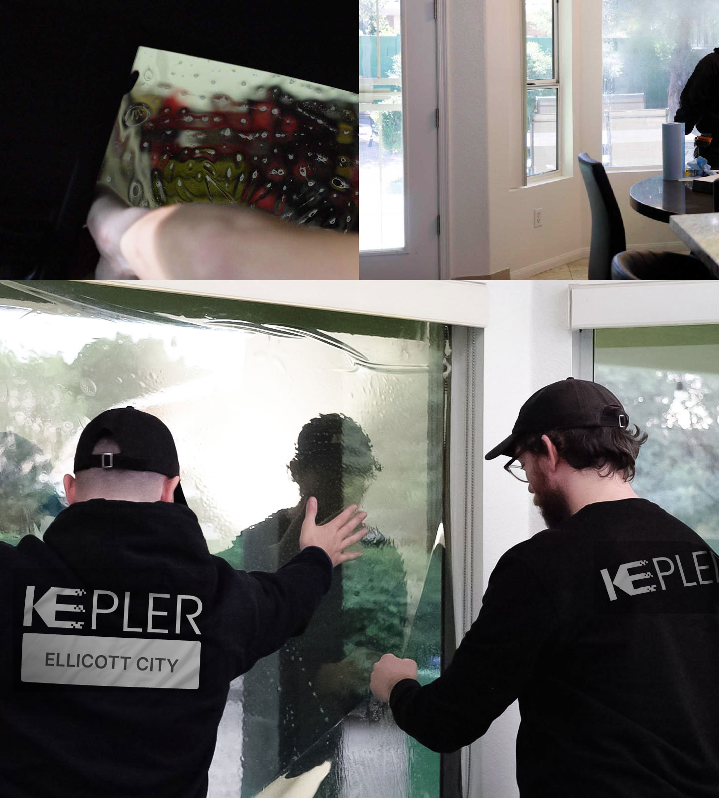 Expert Technician Installing Advanced Window Tint to Home in Ellicott City