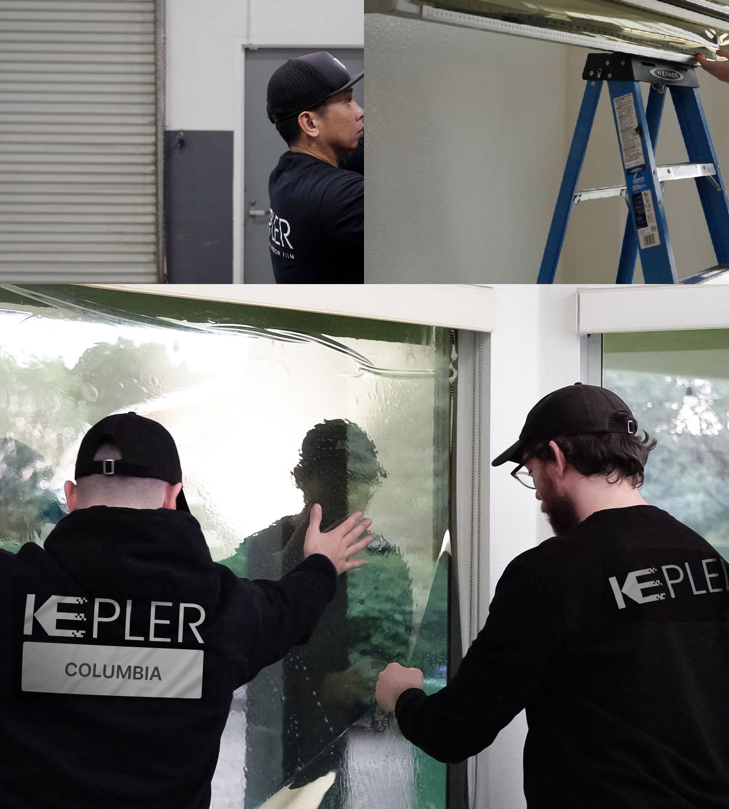 Kepler Technician Fitting High-tech Window Tint to Home in Columbia