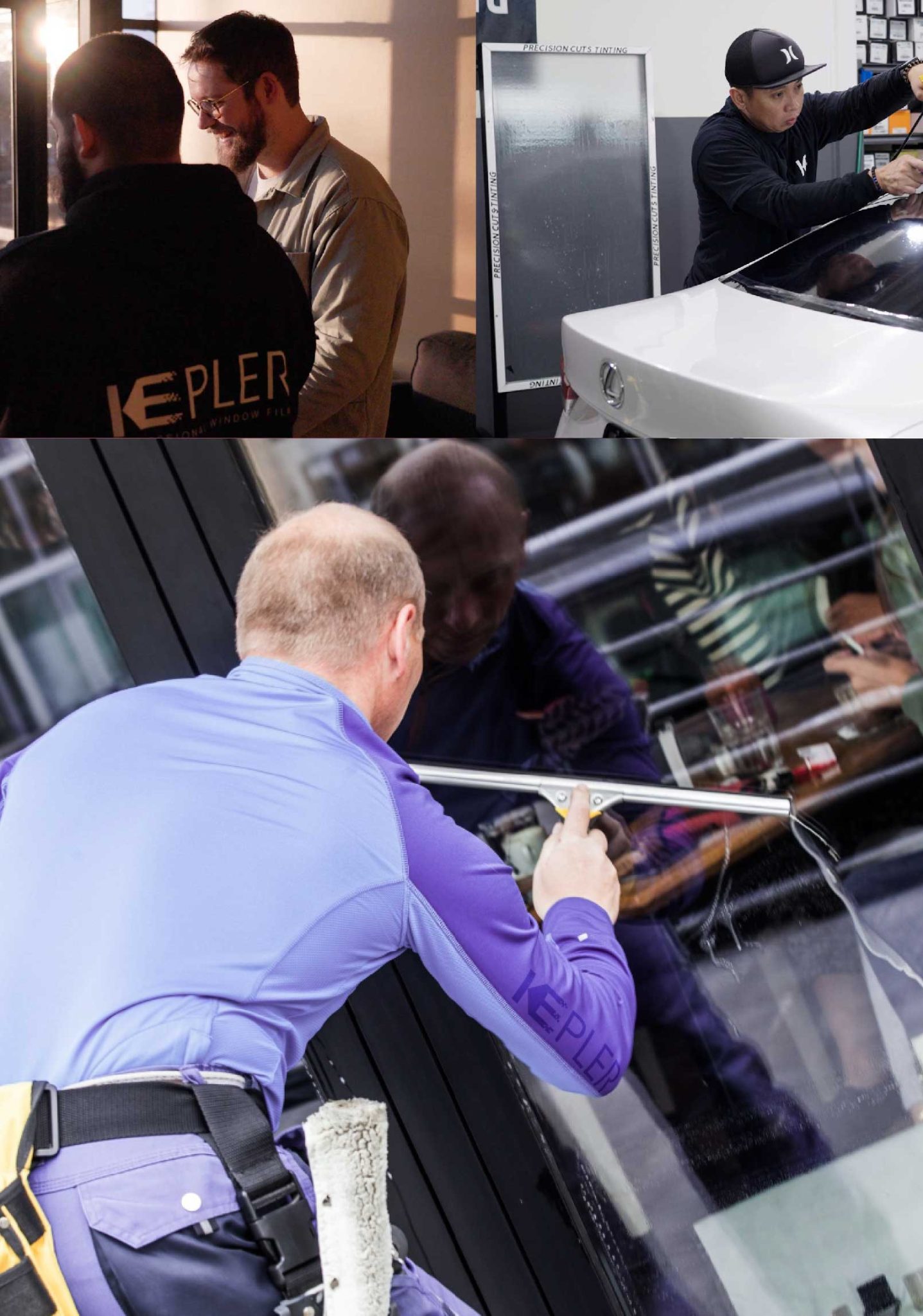 Kepler Expert Applying Anti-Graffiti Window Film to a Canton Shop Front