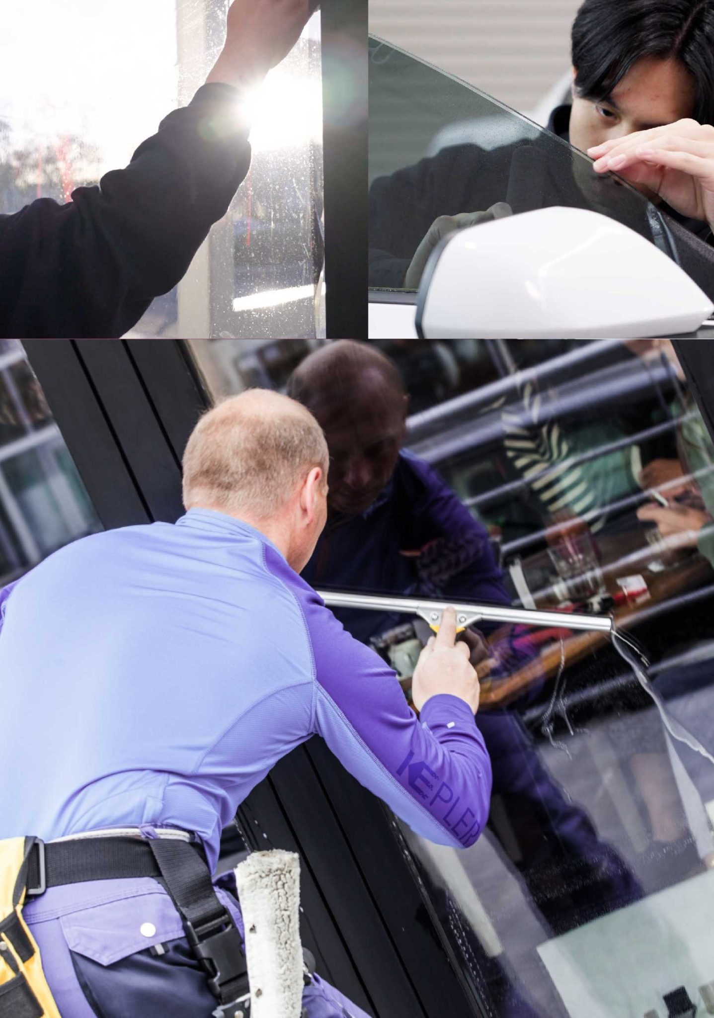 Kepler Professional Applying Anti-Graffiti Window Film to a Waterford Shop Front