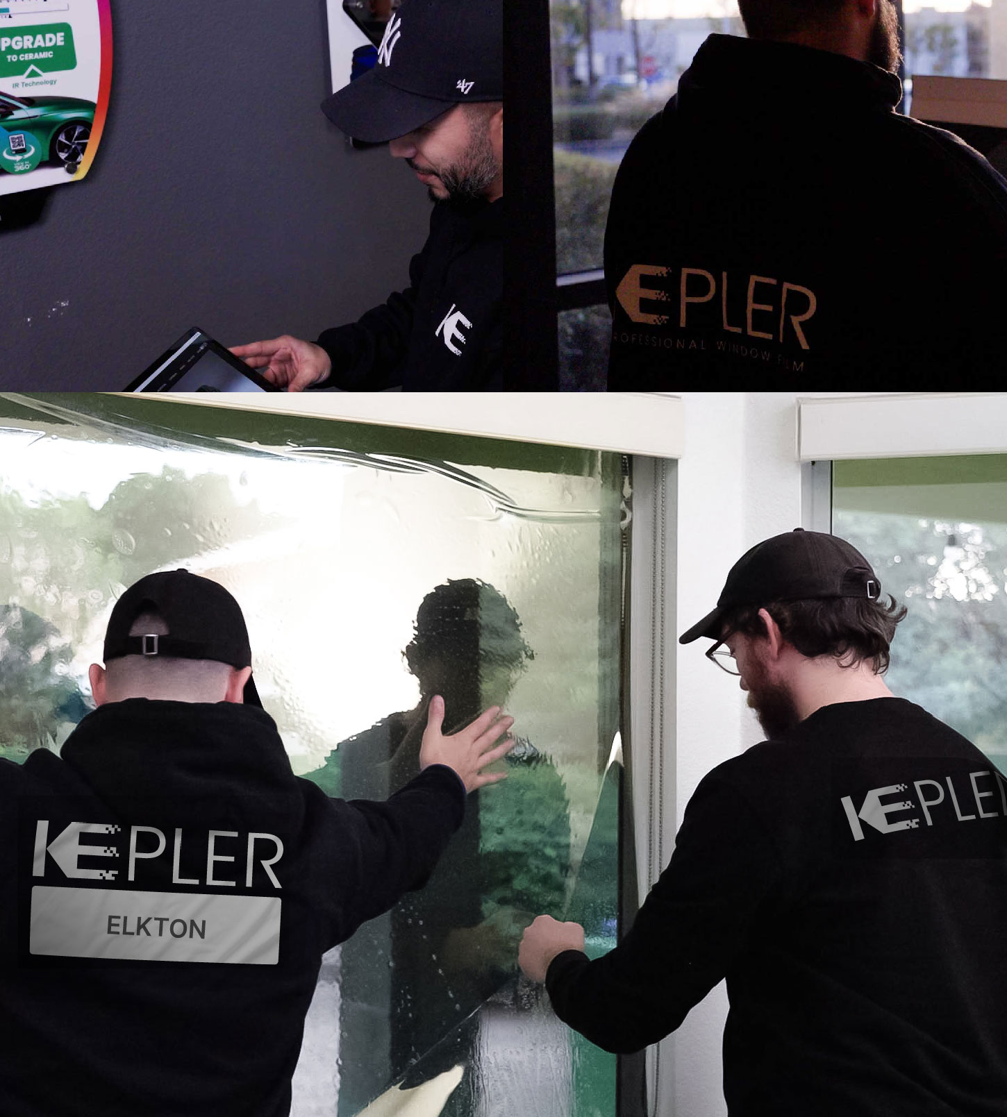 Kepler Technician Installing High-tech Window Tint to Home in Elkton
