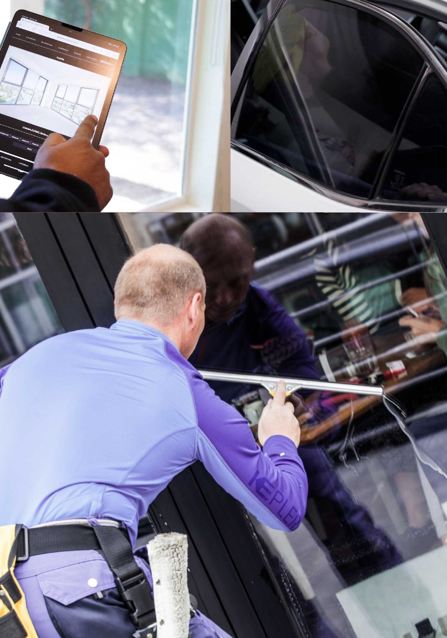 Kepler Skilled Applying Anti-Graffiti Window Film to a Okemos Shop Front