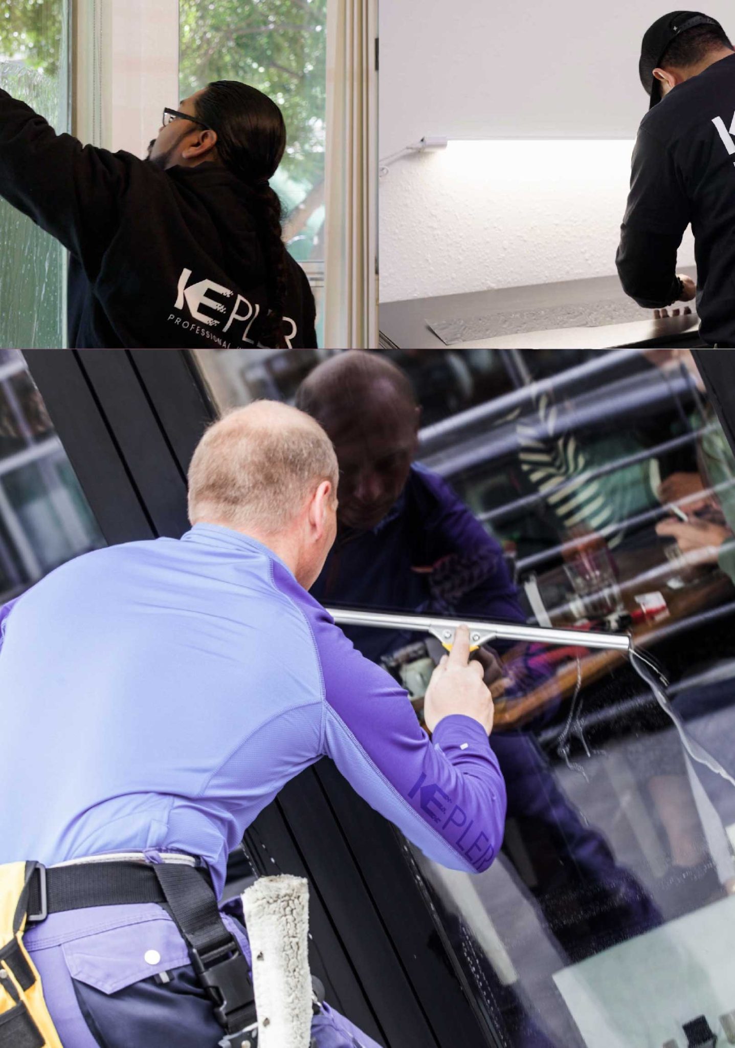 Kepler Skilled Applying Anti-Graffiti Window Film to a Lansing Shop Front