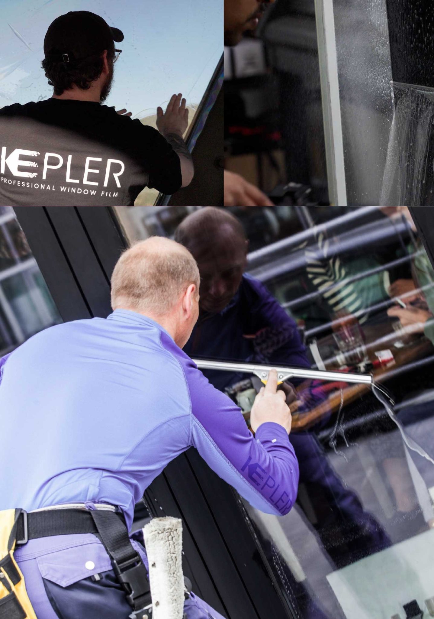 Kepler Skilled Applying Anti-Graffiti Window Film to a Adrian Shop Front