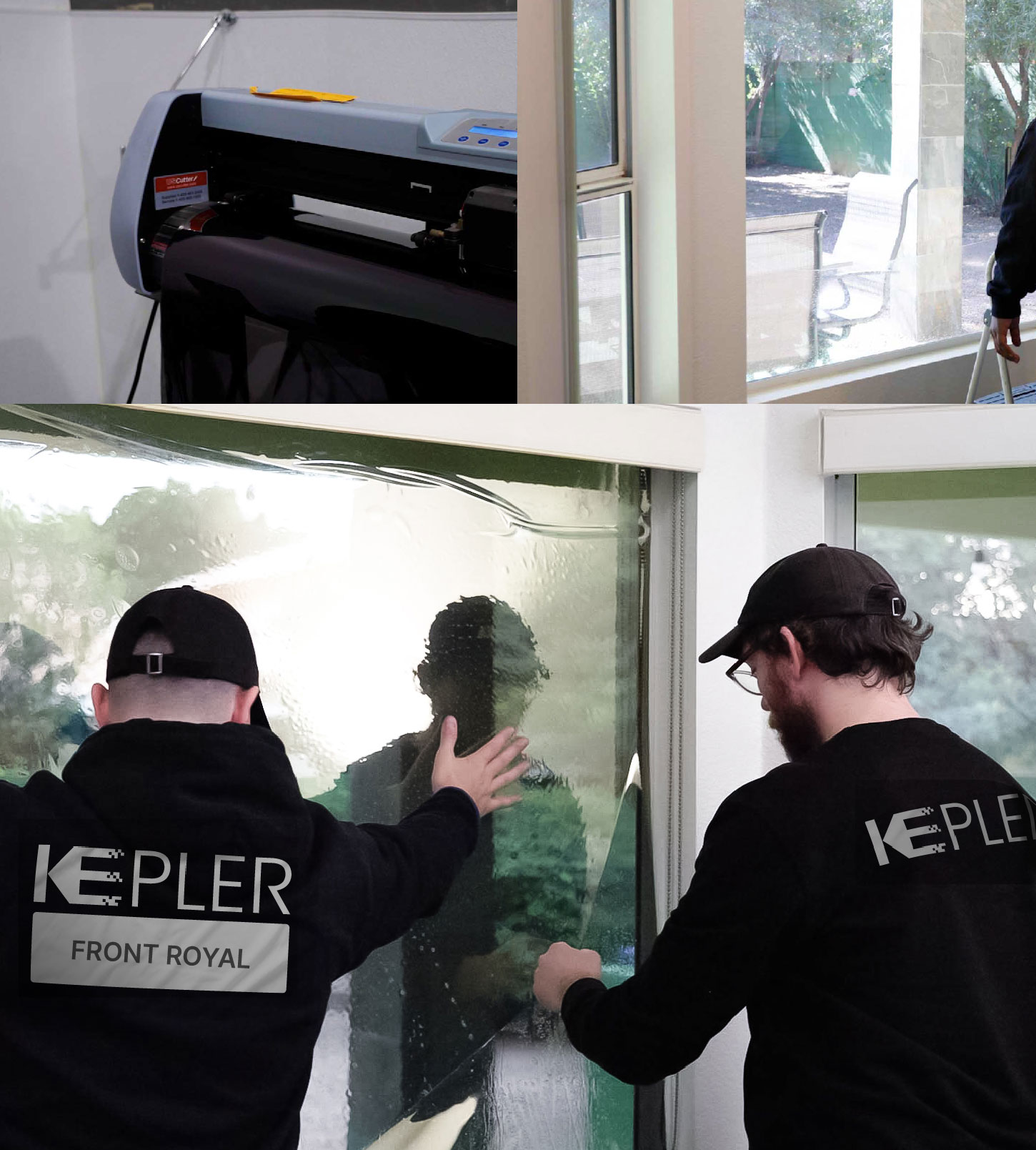 Kepler Technician Applying Advanced Window Tint to Home in Front Royal