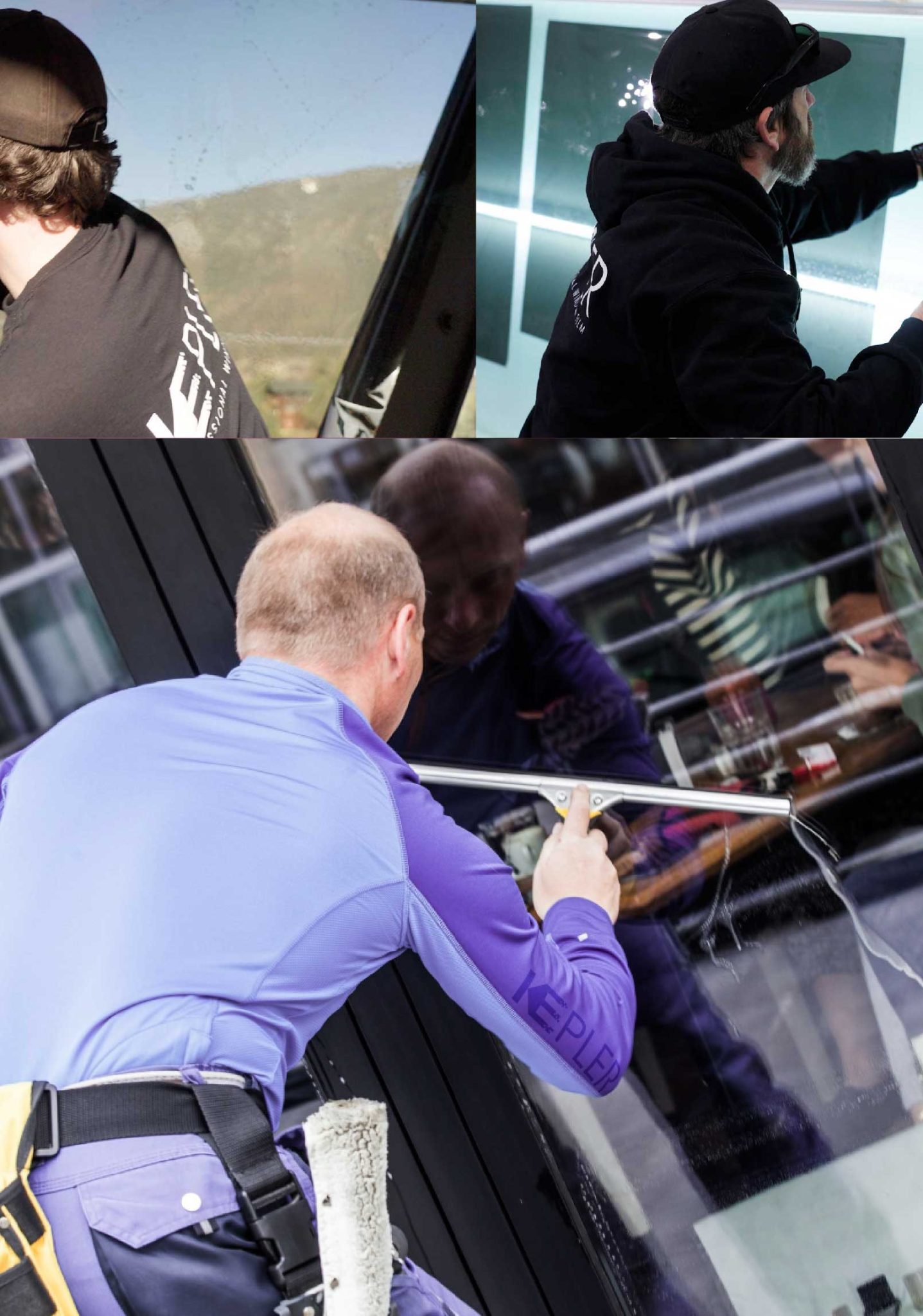 Kepler Professional Applying Anti-Graffiti Window Film to a Holland Shop Front