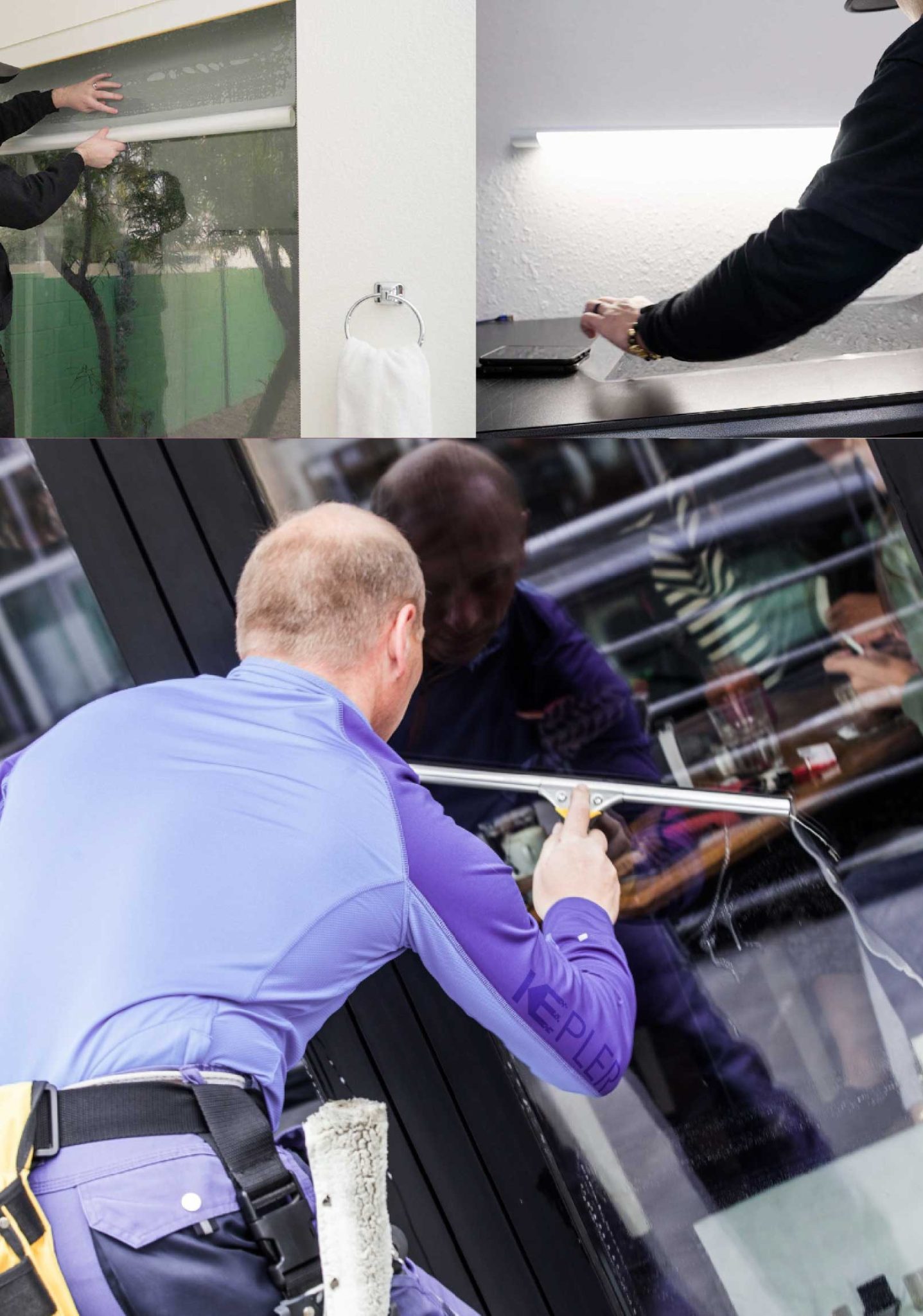 Kepler Expert Applying Anti-Graffiti Window Film to a Jenison Shop Front