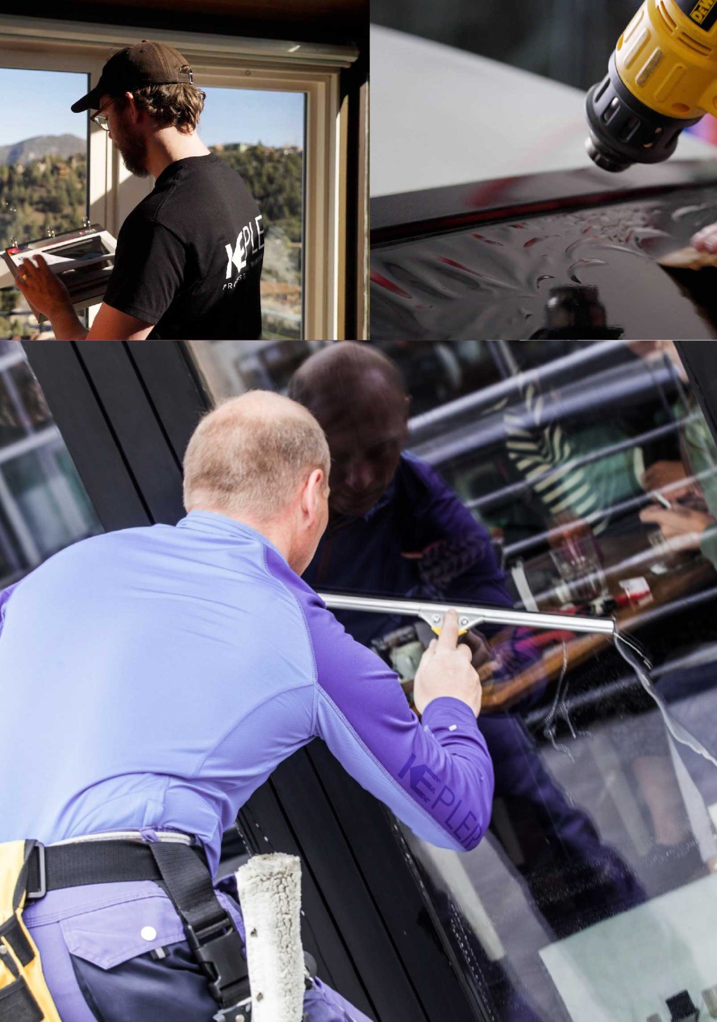 Kepler Skilled Applying Anti-Graffiti Window Film to a Altoona Shop Front