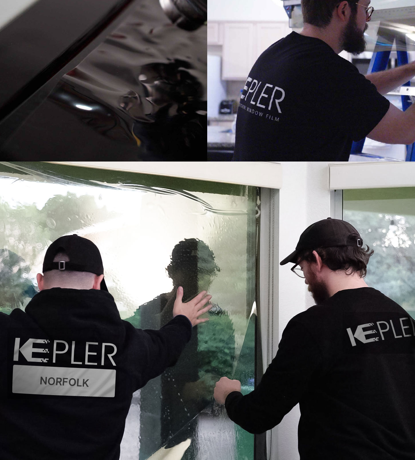 Kepler Technician Fitting High-tech Window Tint to Home in Norfolk