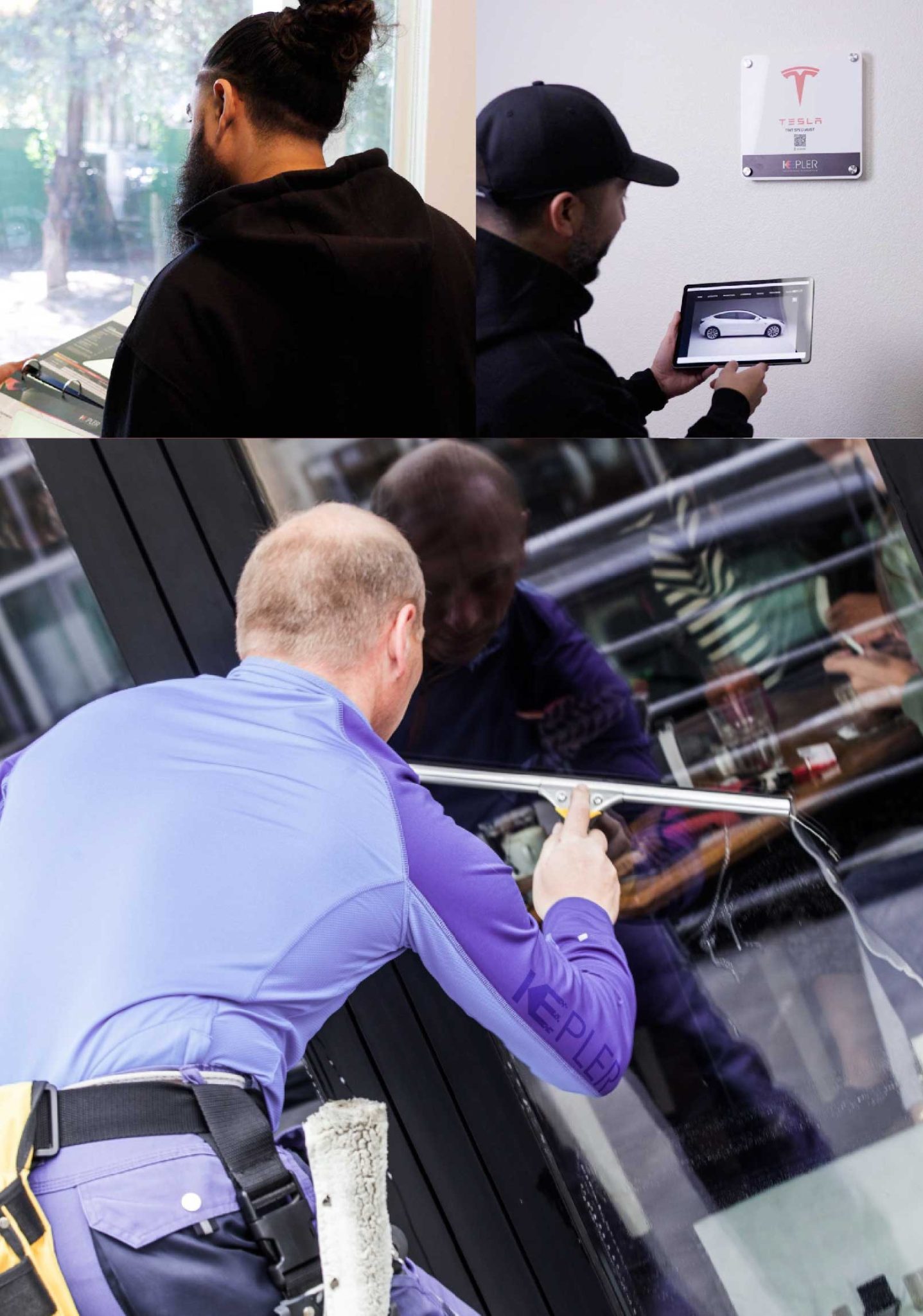 Kepler Expert Applying Anti-Graffiti Window Film to a Ankeny Shop Front