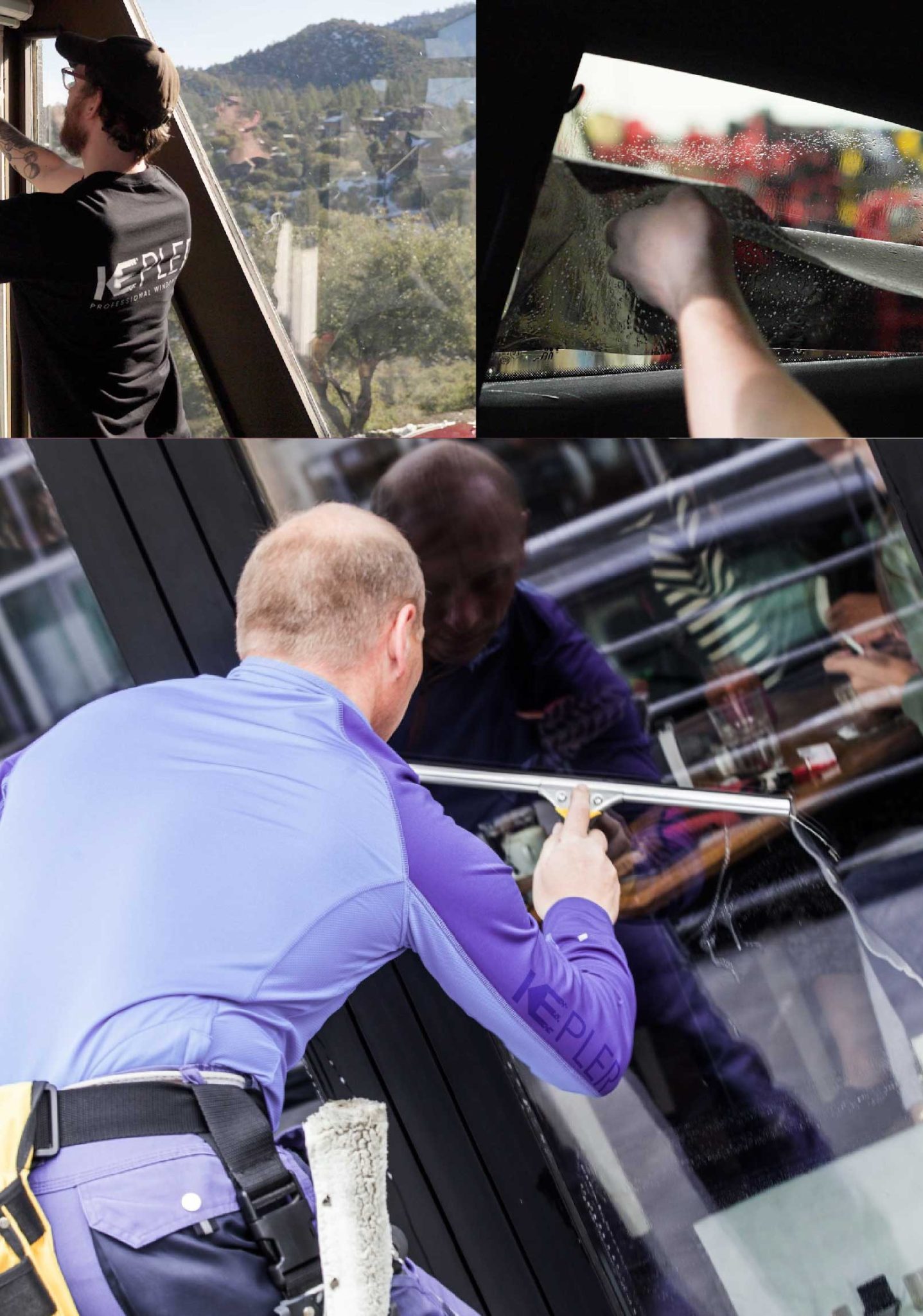 Kepler Expert Applying Anti-Graffiti Window Film to a Indianola Shop Front
