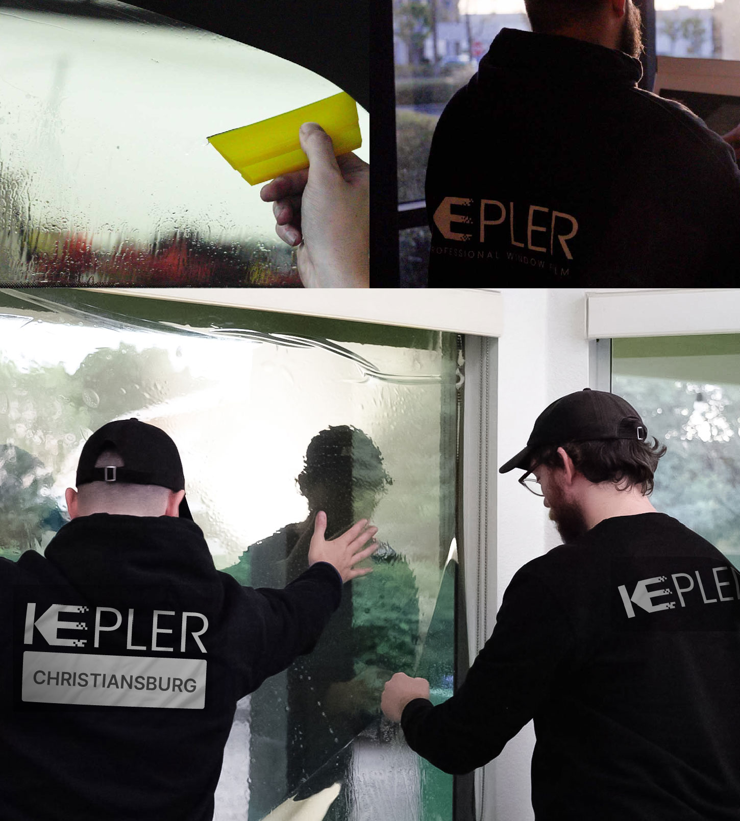 Kepler Technician Installing Advanced Window Tint to Home in Christiansburg