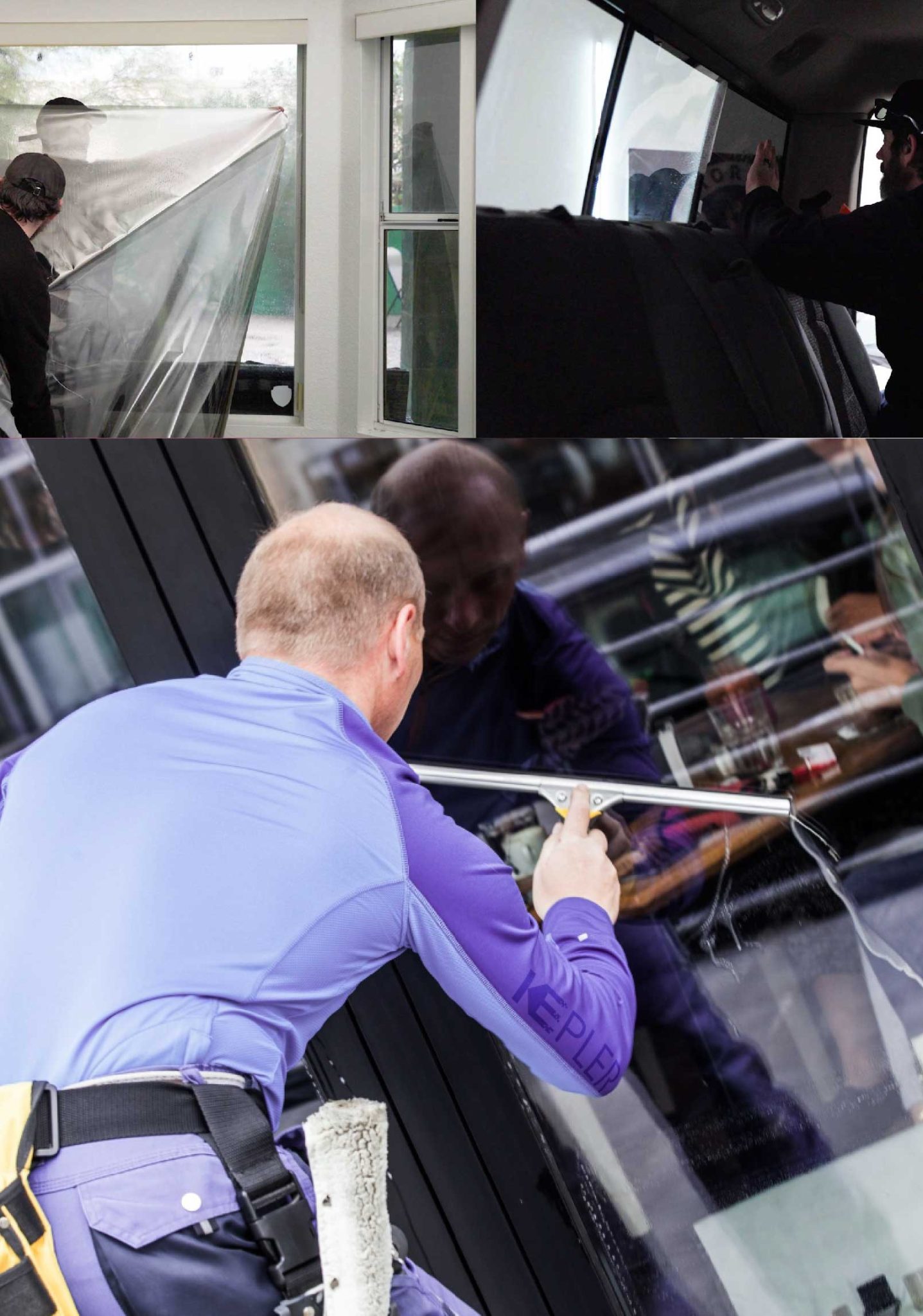 Kepler Expert Applying Anti-Graffiti Window Film to a Cedar Falls Shop Front