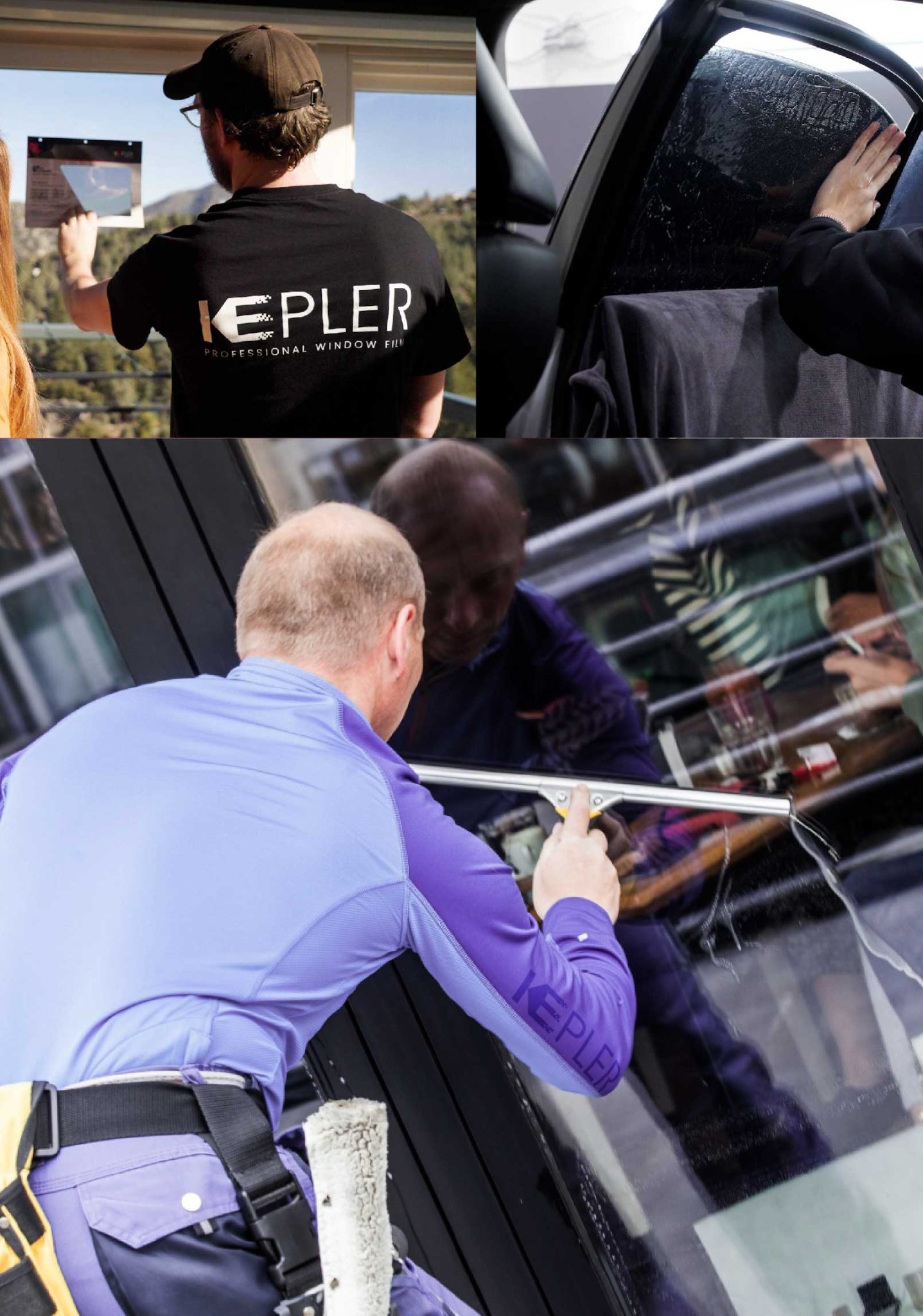 Kepler Skilled Applying Anti-Graffiti Window Film to a Coralville Shop Front
