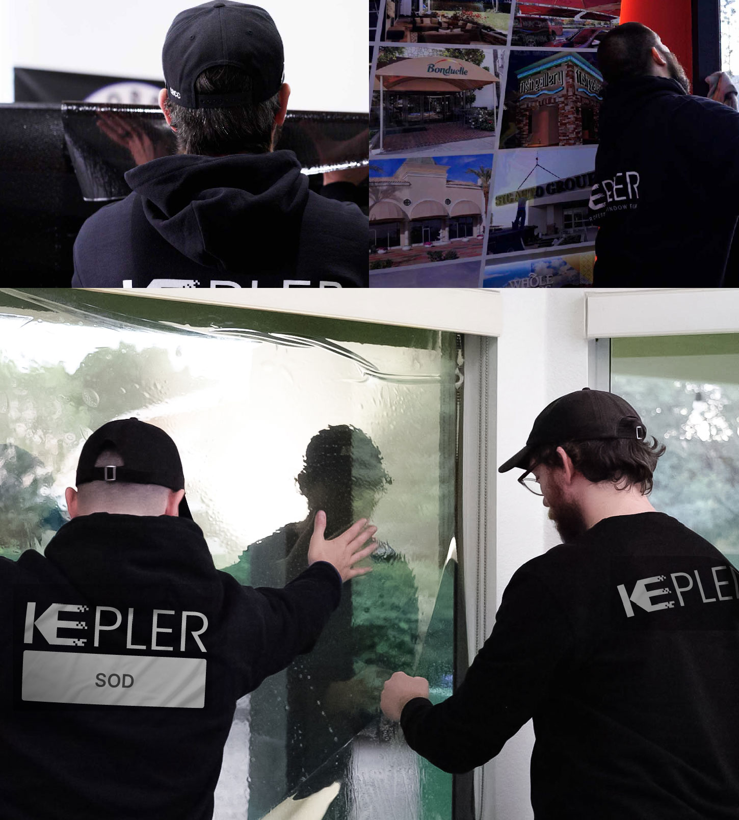Expert Technician Installing Advanced Window Tint to Home in Sod
