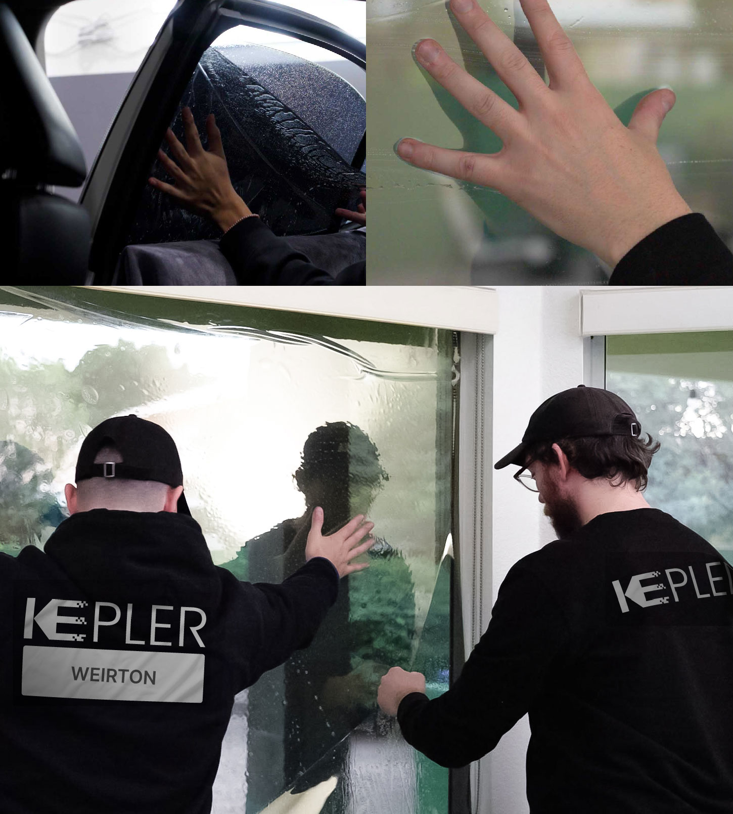 Expert Technician Installing Advanced Window Tint to Home in Weirton