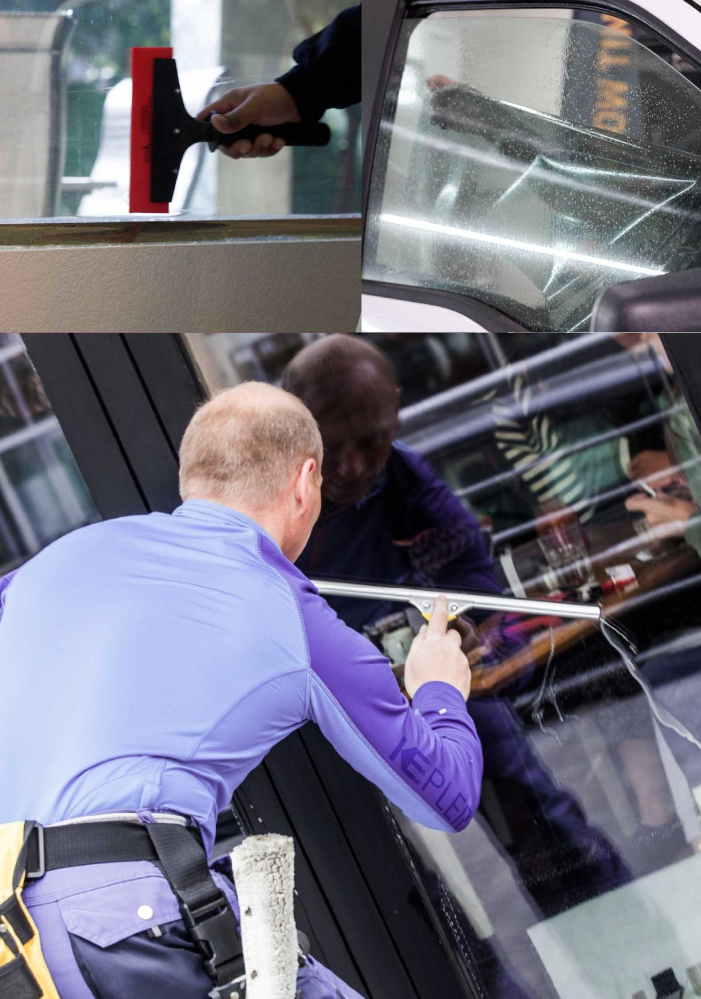 Kepler Expert Applying Anti-Graffiti Window Film to a Watertown Shop Front