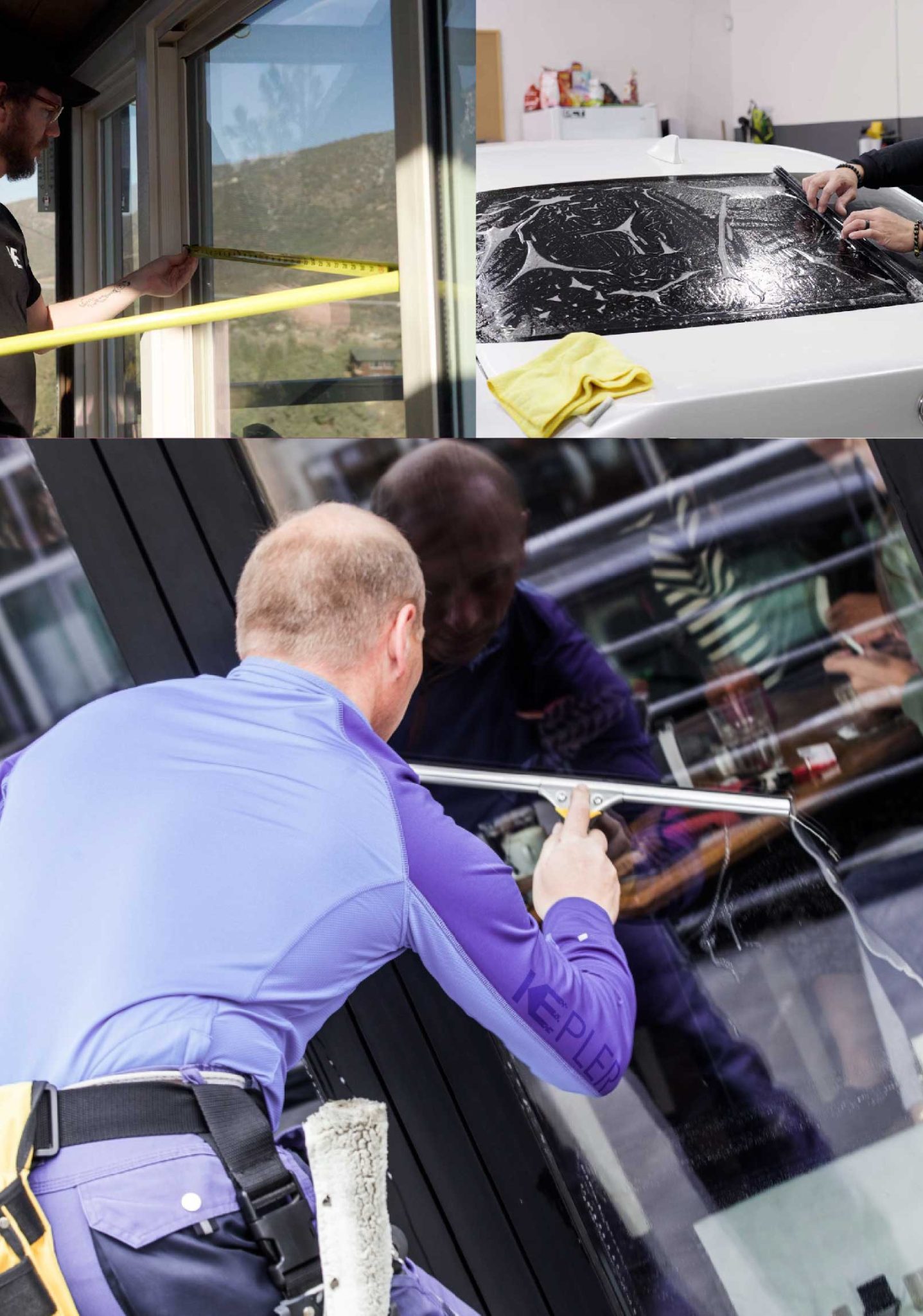 Kepler Skilled Applying Anti-Graffiti Window Film to a La Crosse Shop Front