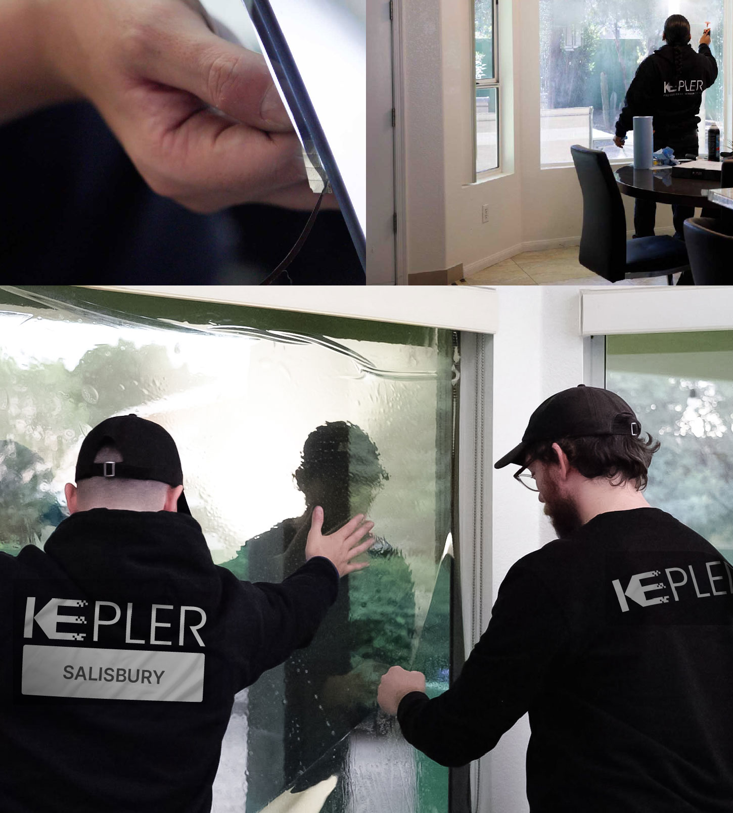 Kepler Technician Fitting High-tech Window Tint to Home in Salisbury