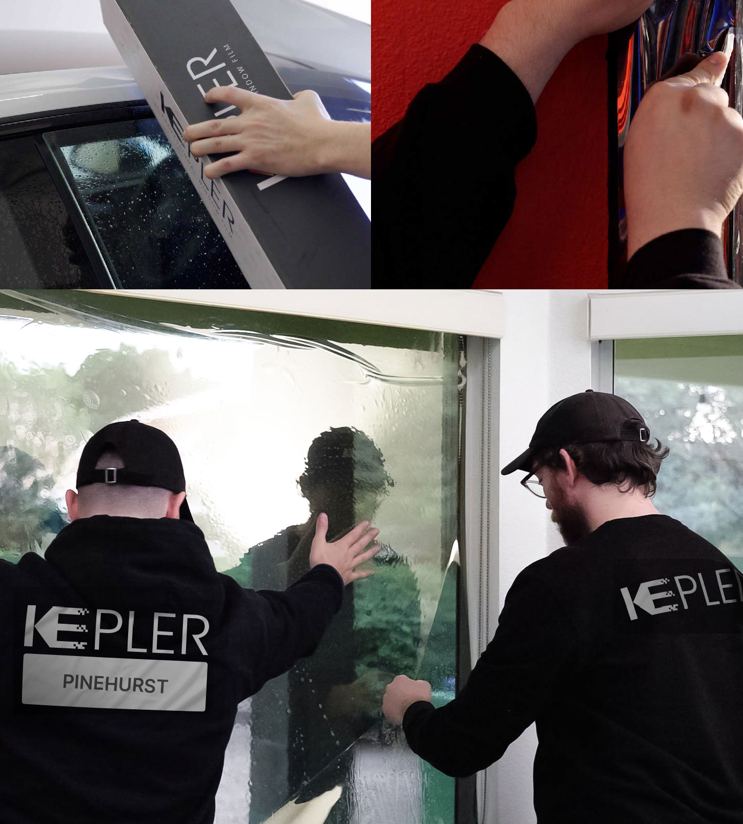 Kepler Technician Installing Advanced Window Tint to Home in Pinehurst