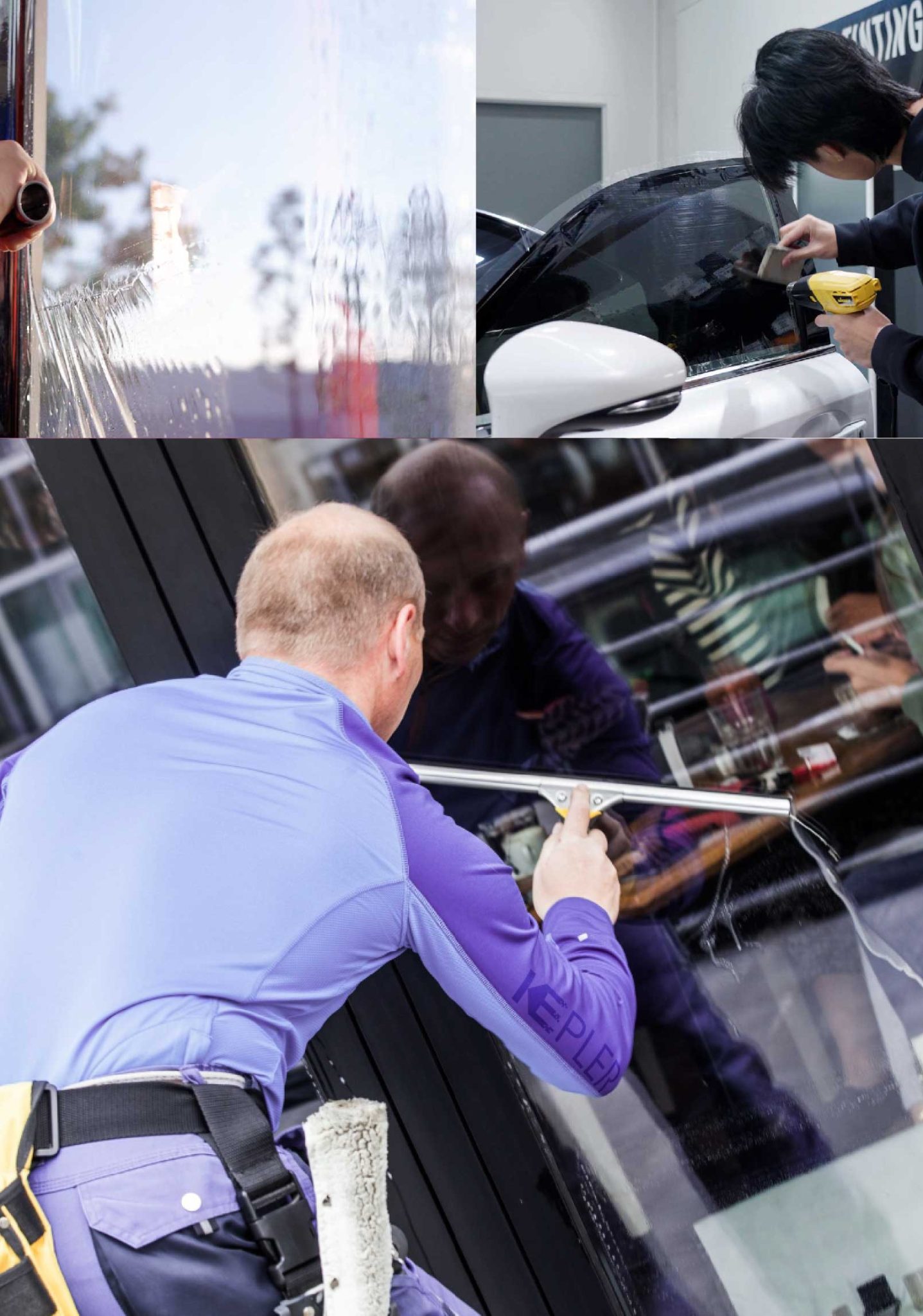 Kepler Expert Applying Anti-Graffiti Window Film to a Cottage Grove Shop Front