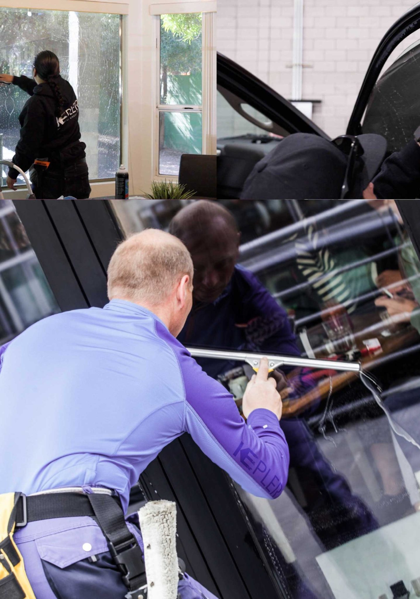 Kepler Professional Applying Anti-Graffiti Window Film to a Lakeville Shop Front