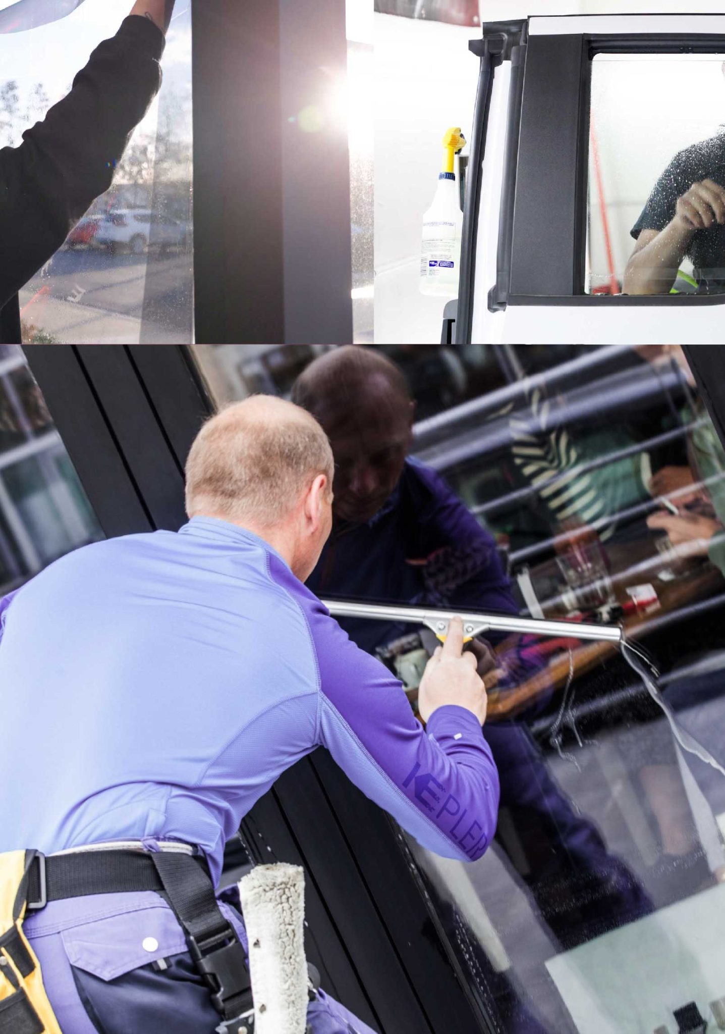 Kepler Skilled Applying Anti-Graffiti Window Film to a Northfield Shop Front
