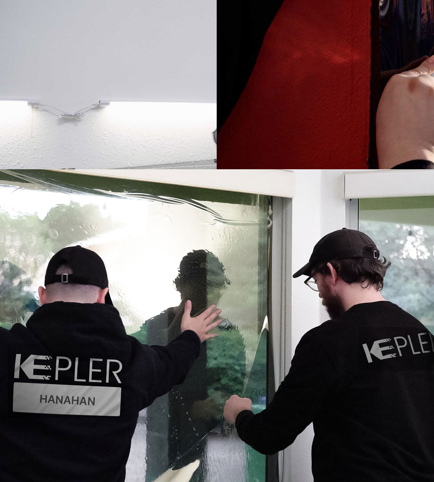 Kepler Technician Fitting Ceramic Window Tint to Home in Hanahan