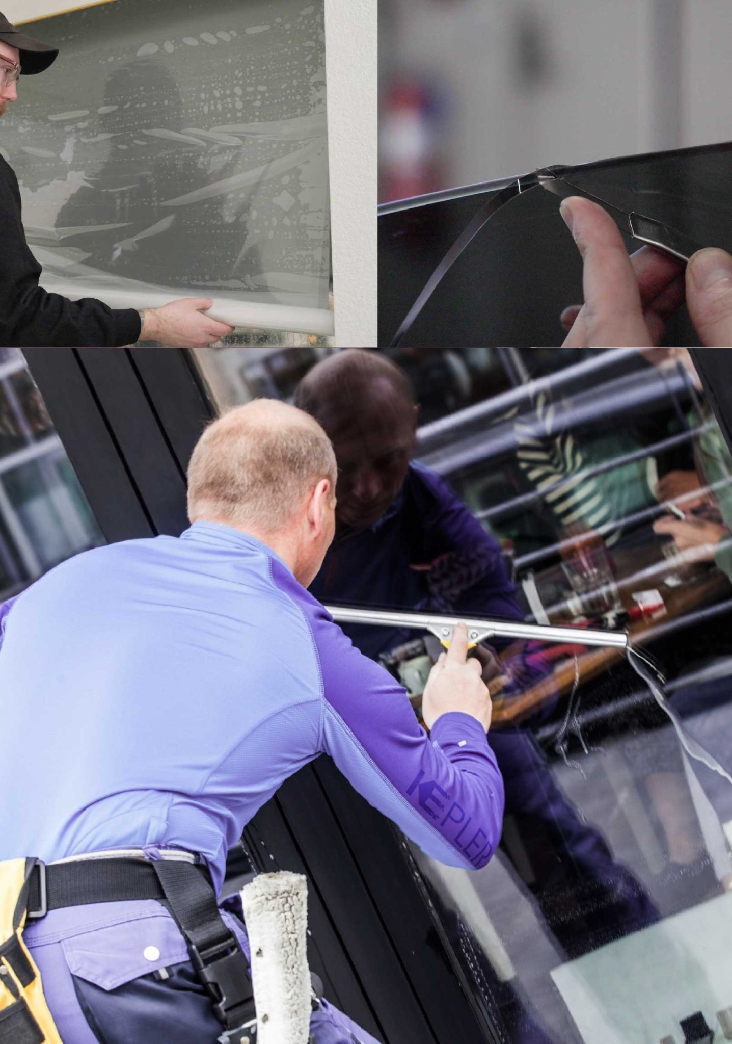 Kepler Professional Applying Anti-Graffiti Window Film to a Chaska Shop Front