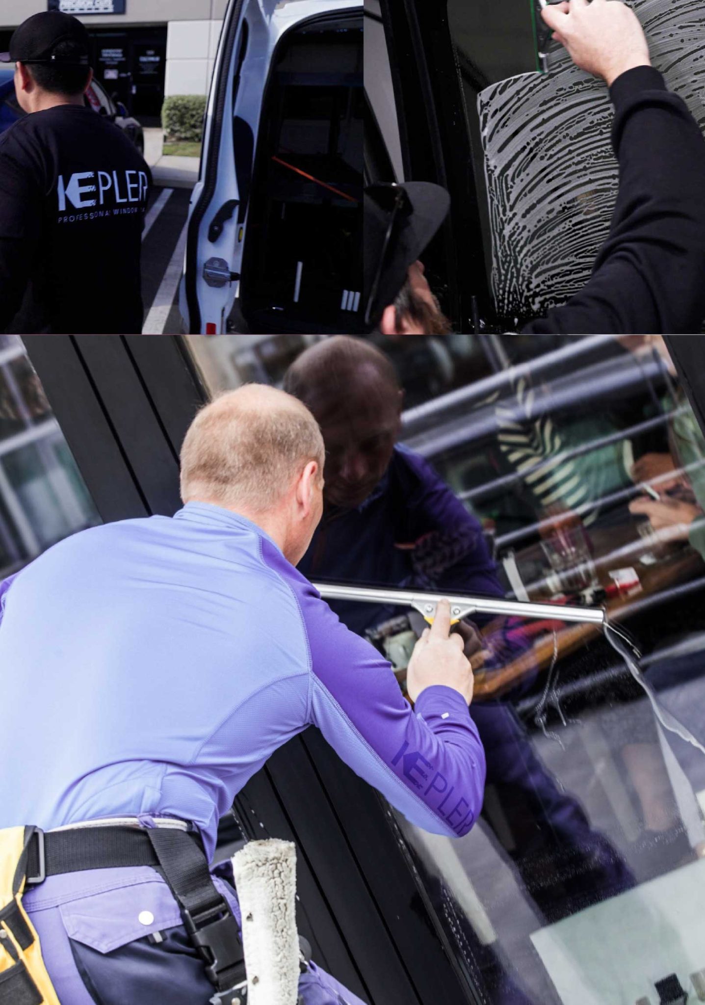 Kepler Professional Applying Anti-Graffiti Window Film to a Saint Michael Shop Front