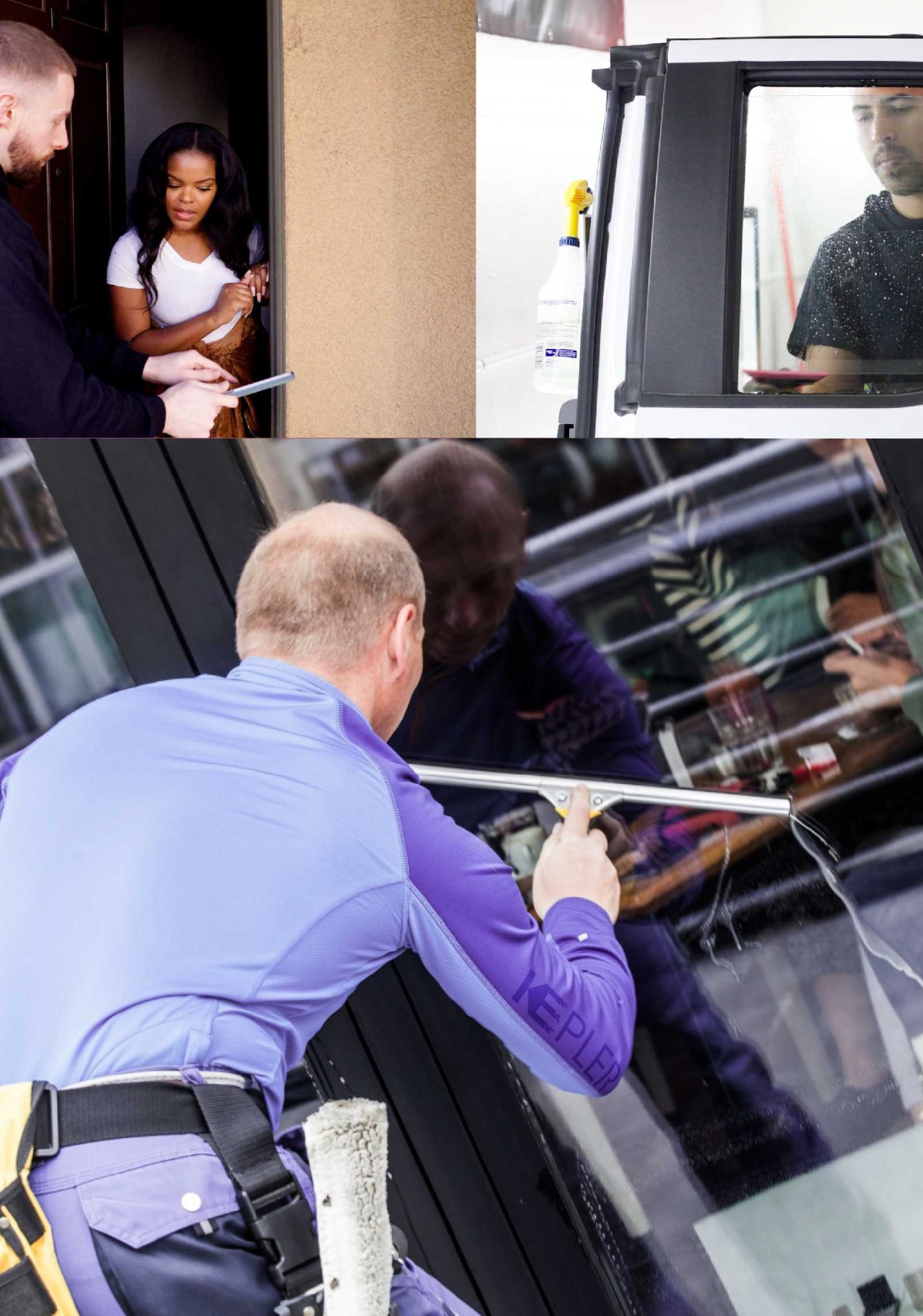 Kepler Skilled Applying Anti-Graffiti Window Film to a Winona Shop Front