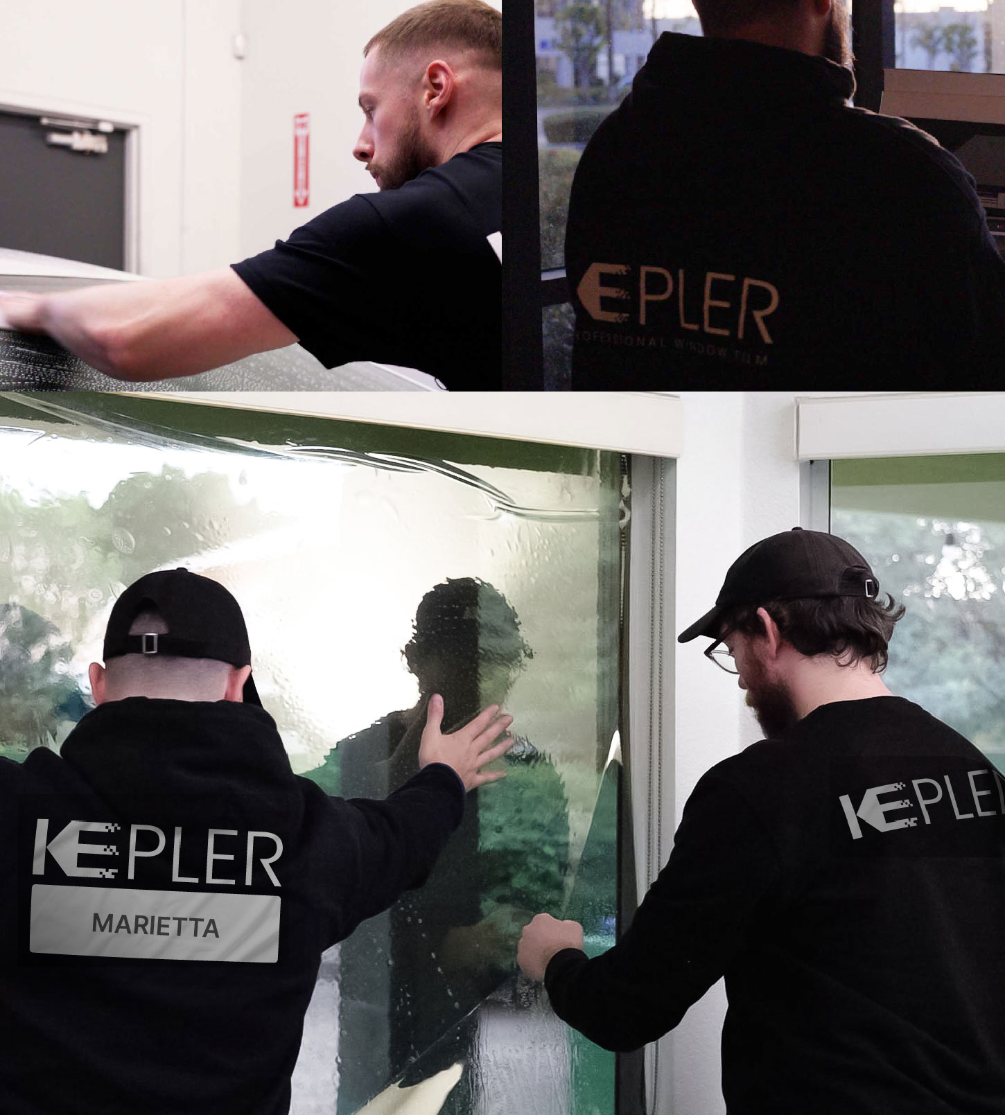 Kepler Technician Fitting Advanced Window Tint to Home in Marietta