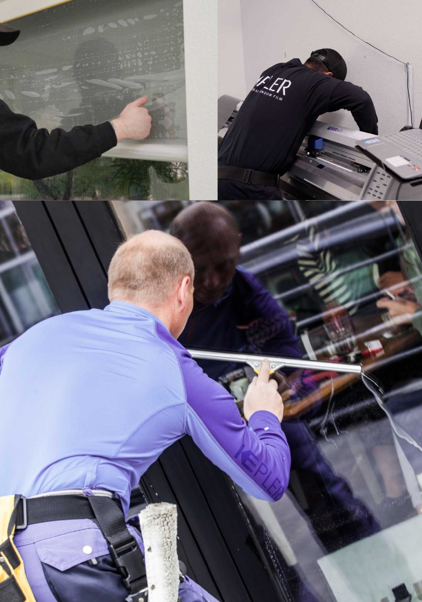 Kepler Professional Applying Anti-Graffiti Window Film to a Sioux Falls Shop Front