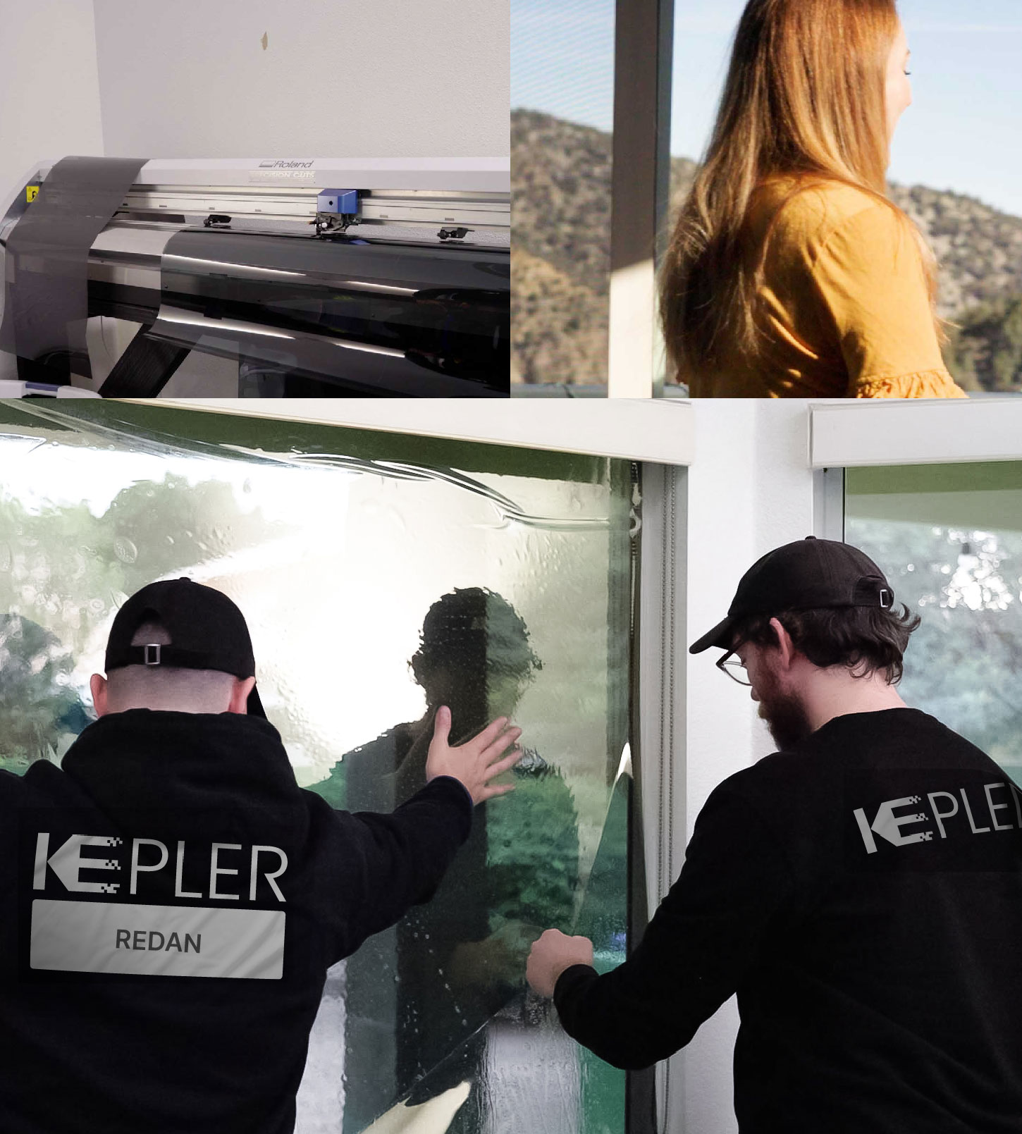 Expert Technician Fitting Ceramic Window Tint to Home in Redan