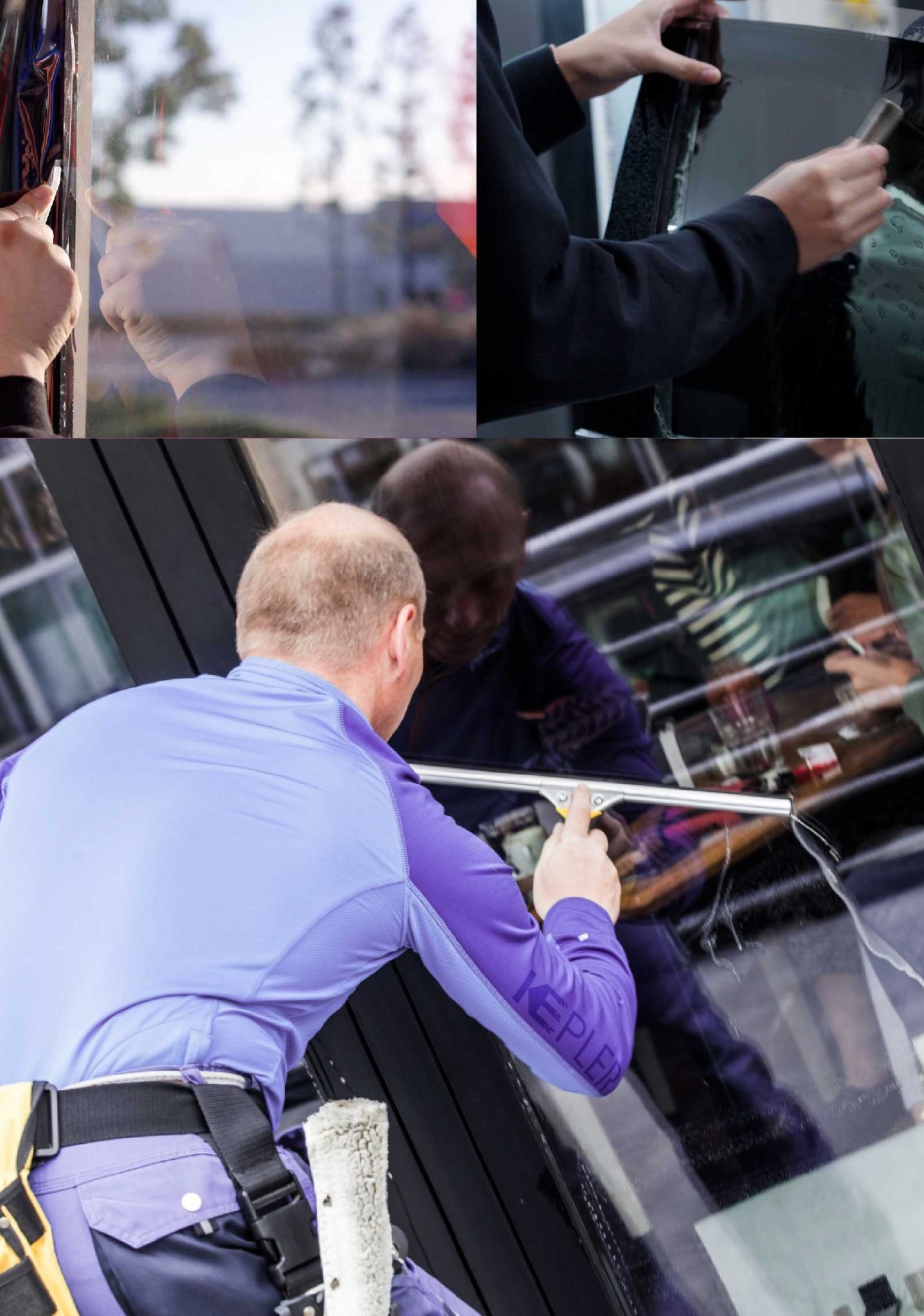 Kepler Skilled Applying Anti-Graffiti Window Film to a West Fargo Shop Front