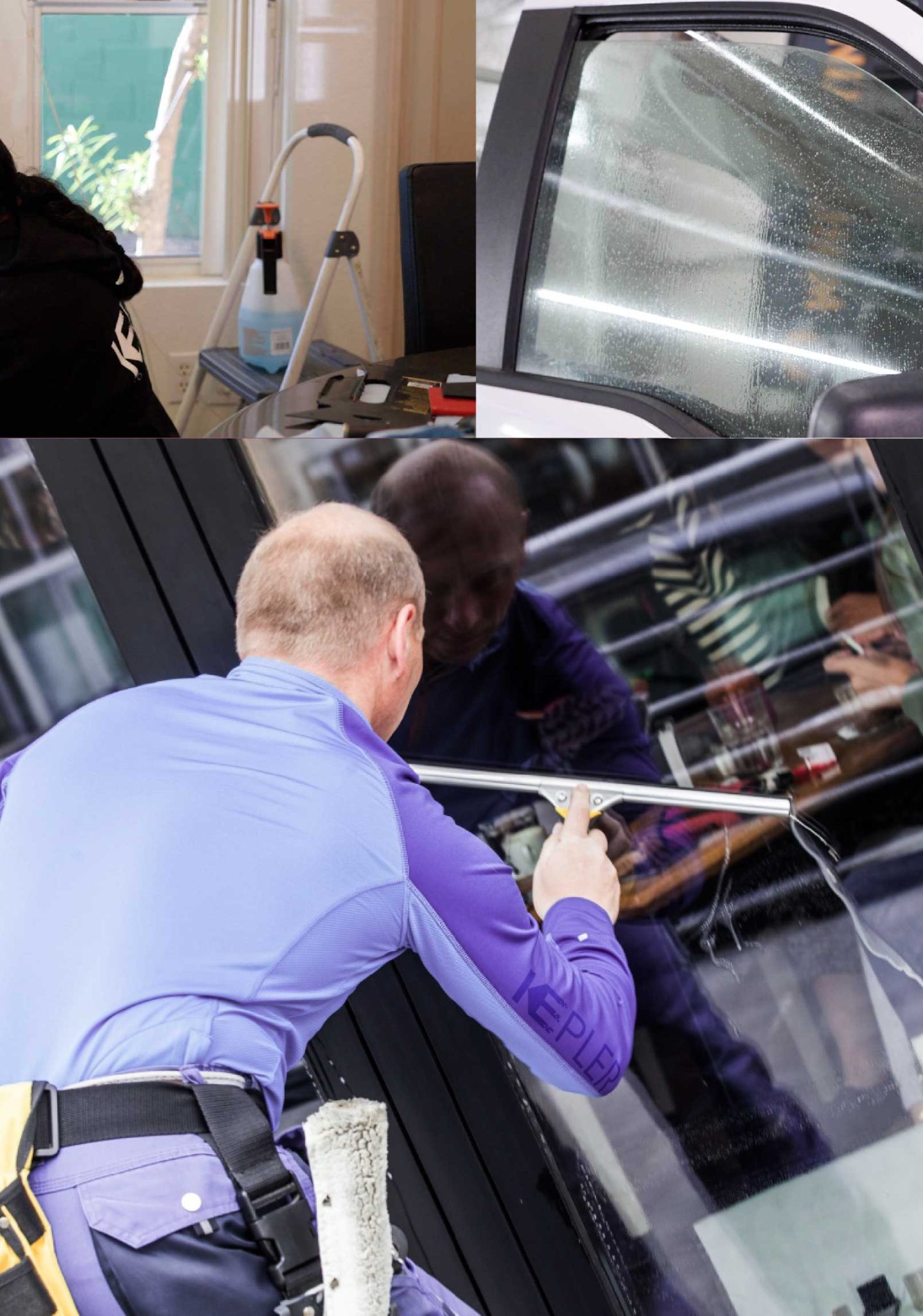 Kepler Expert Applying Anti-Graffiti Window Film to a Elk Grove Village Shop Front