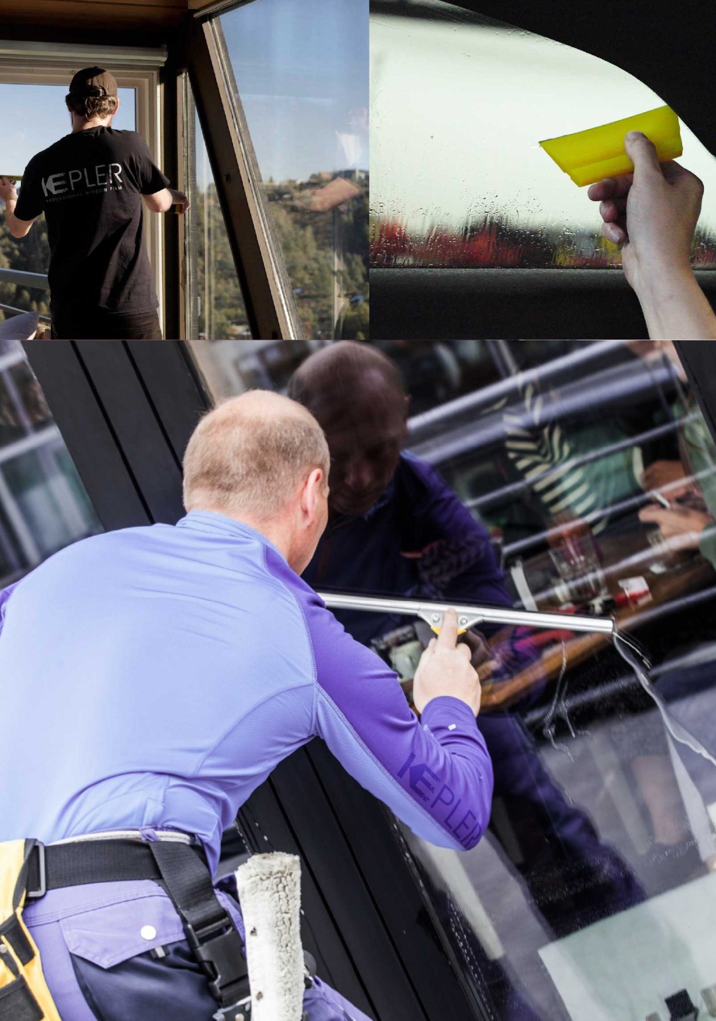 Kepler Expert Applying Anti-Graffiti Window Film to a Grayslake Shop Front