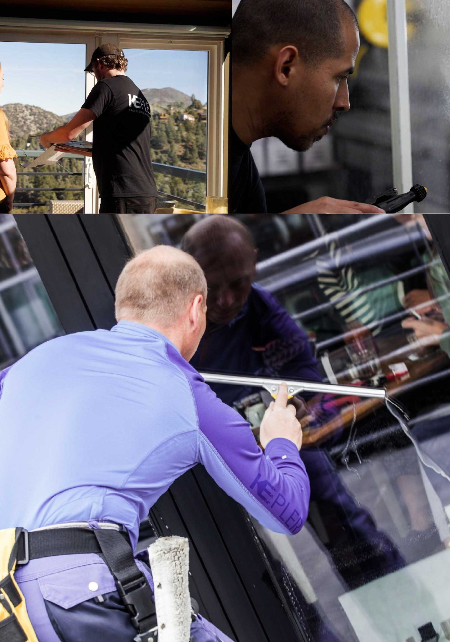 Kepler Skilled Applying Anti-Graffiti Window Film to a Highland Park Shop Front