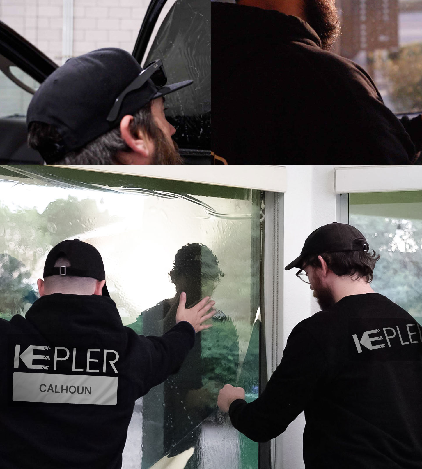Kepler Technician Applying High-tech Window Tint to Home in Calhoun