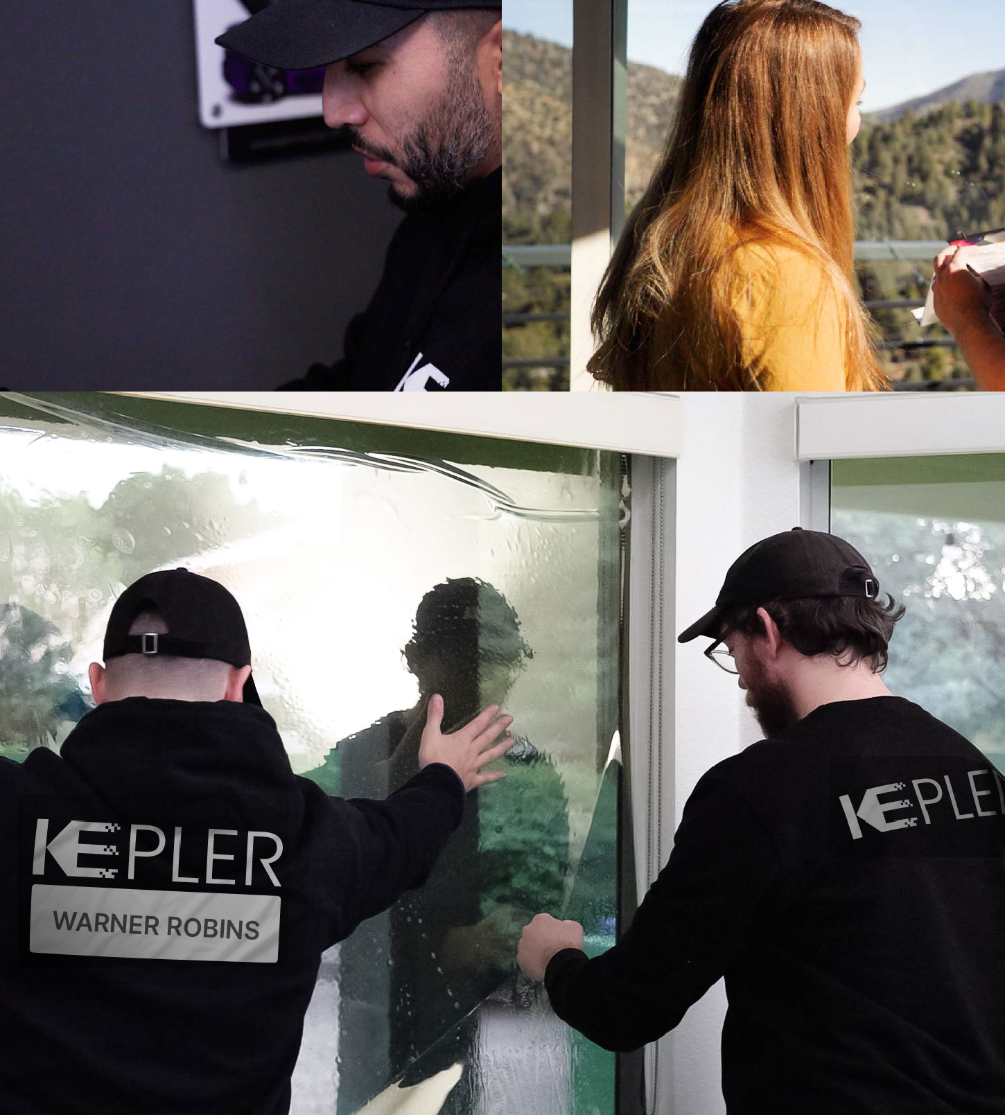Kepler Technician Fitting Advanced Window Tint to Home in Warner Robins