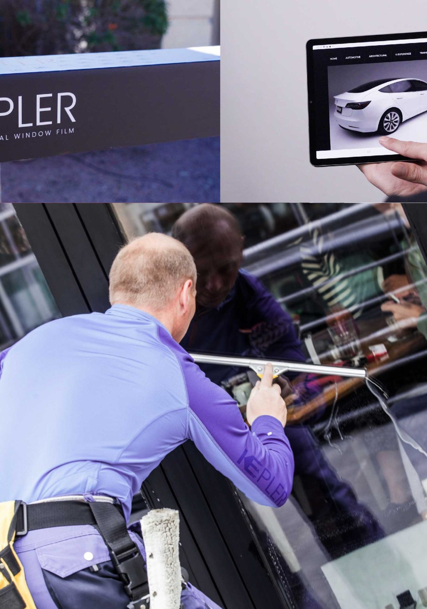 Kepler Expert Applying Anti-Graffiti Window Film to a Northbrook Shop Front
