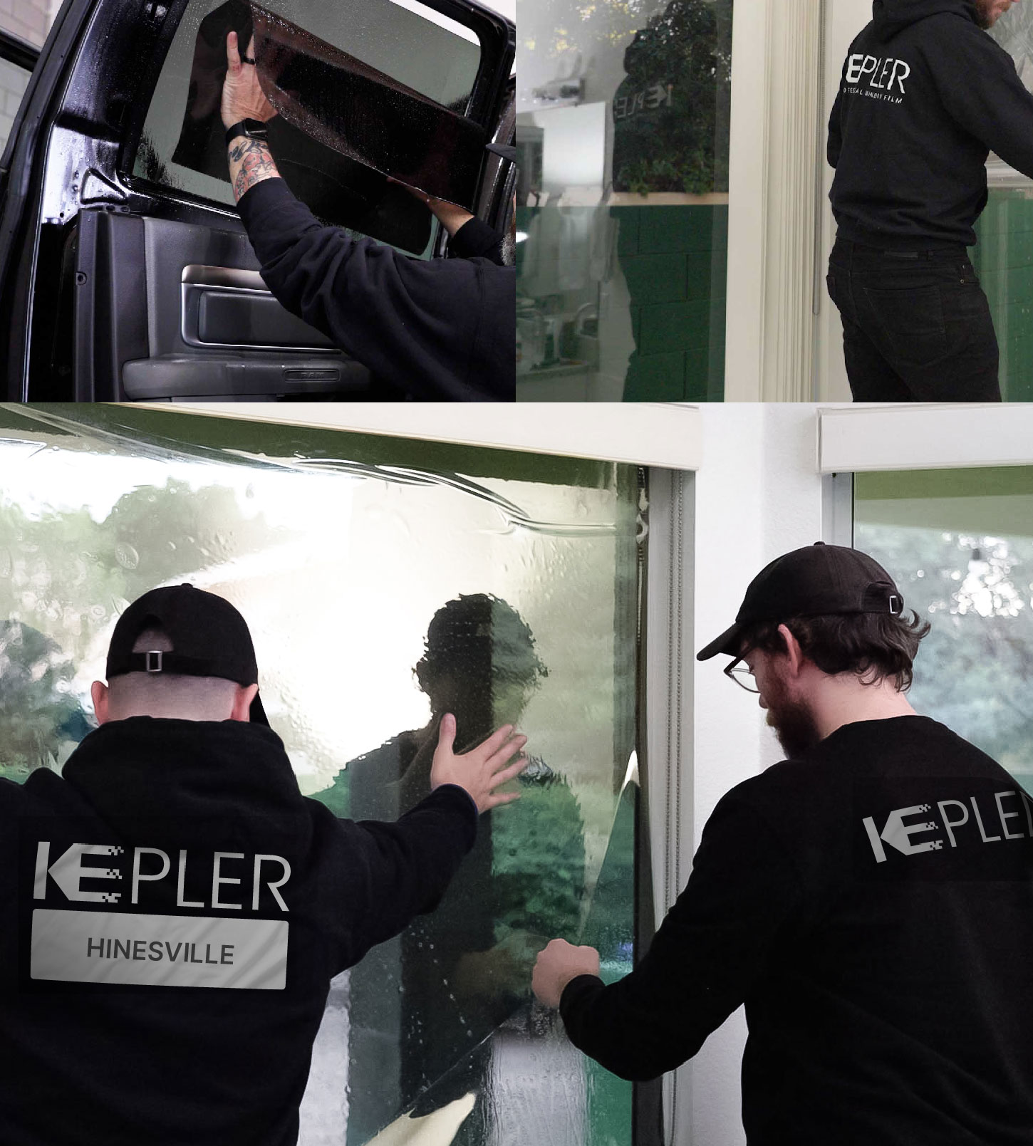 Kepler Technician Fitting Advanced Window Tint to Home in Hinesville
