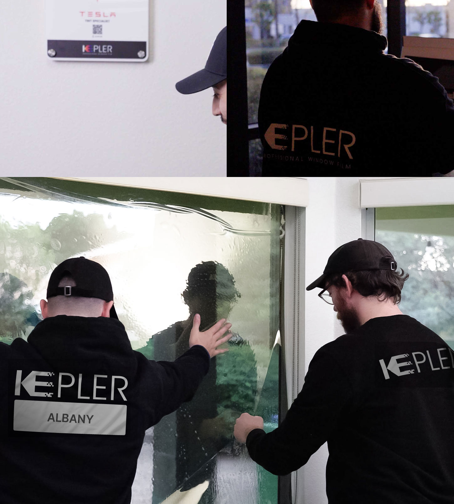 Expert Technician Fitting Ceramic Window Tint to Home in Albany