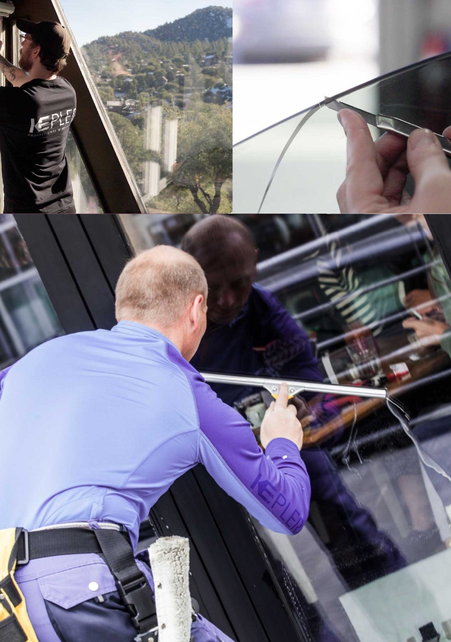 Kepler Expert Applying Anti-Graffiti Window Film to a Addison Shop Front