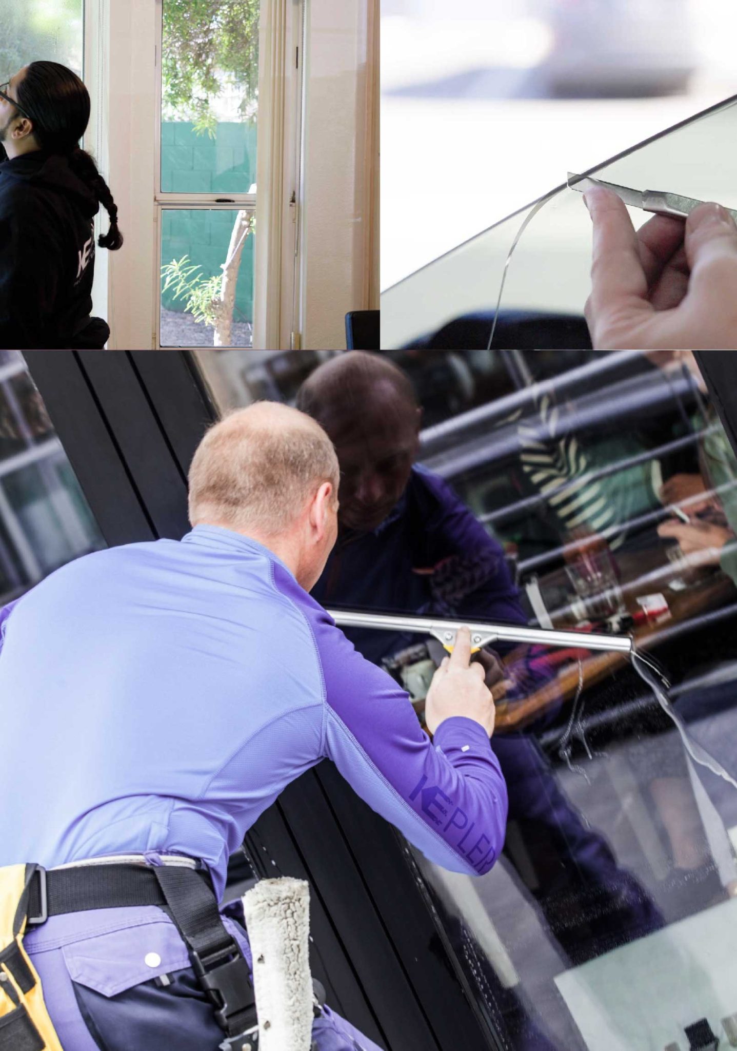 Kepler Expert Applying Anti-Graffiti Window Film to a Algonquin Shop Front