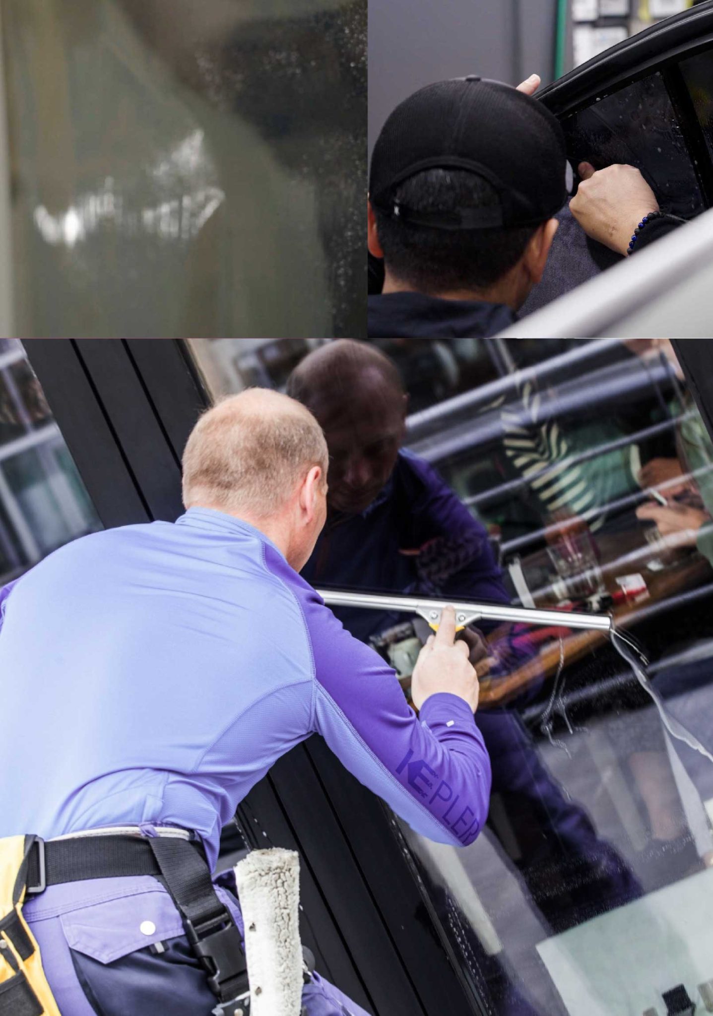 Kepler Professional Applying Anti-Graffiti Window Film to a Bloomingdale Shop Front