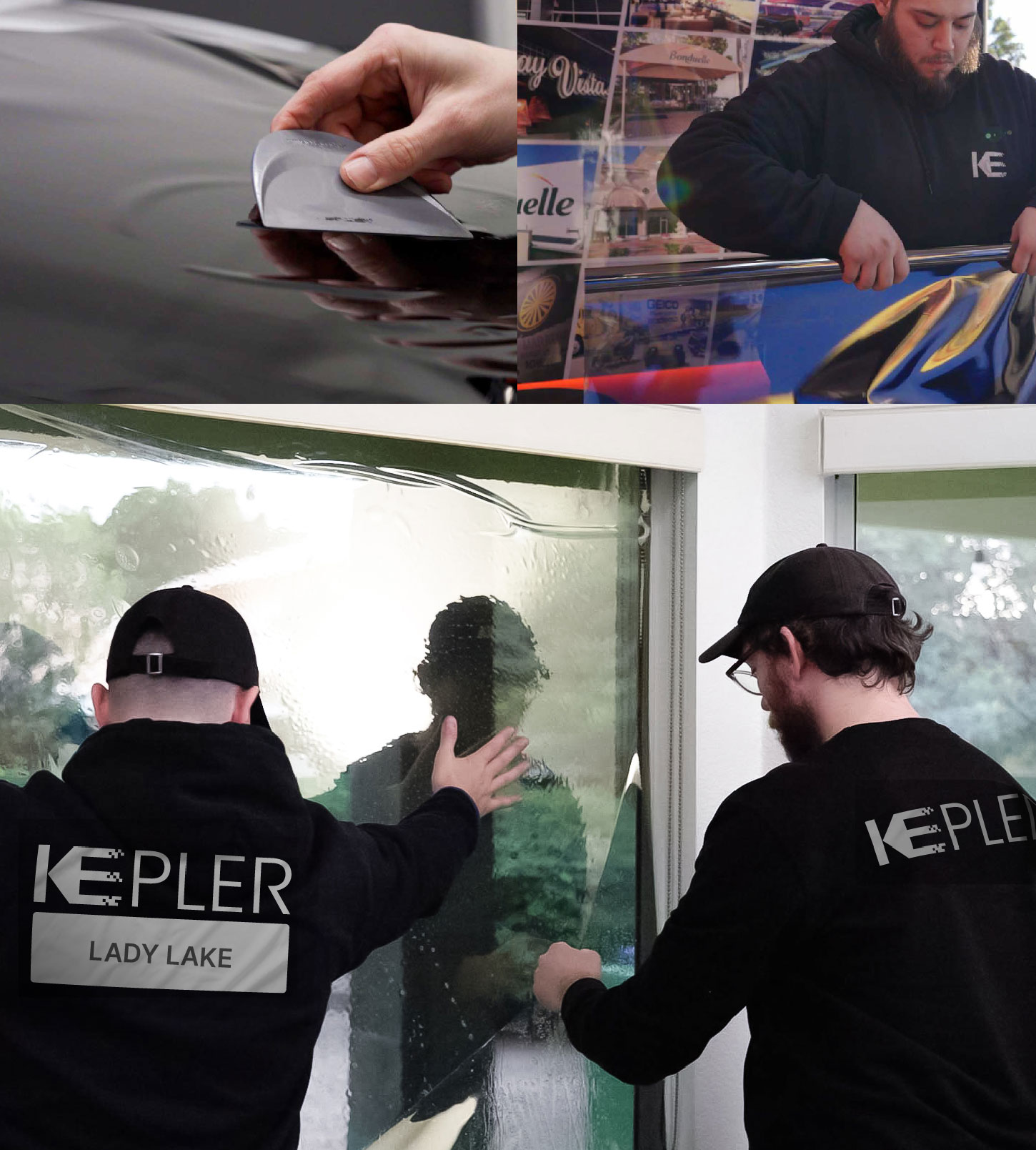 Kepler Technician Installing Ceramic Window Tint to Home in Lady Lake