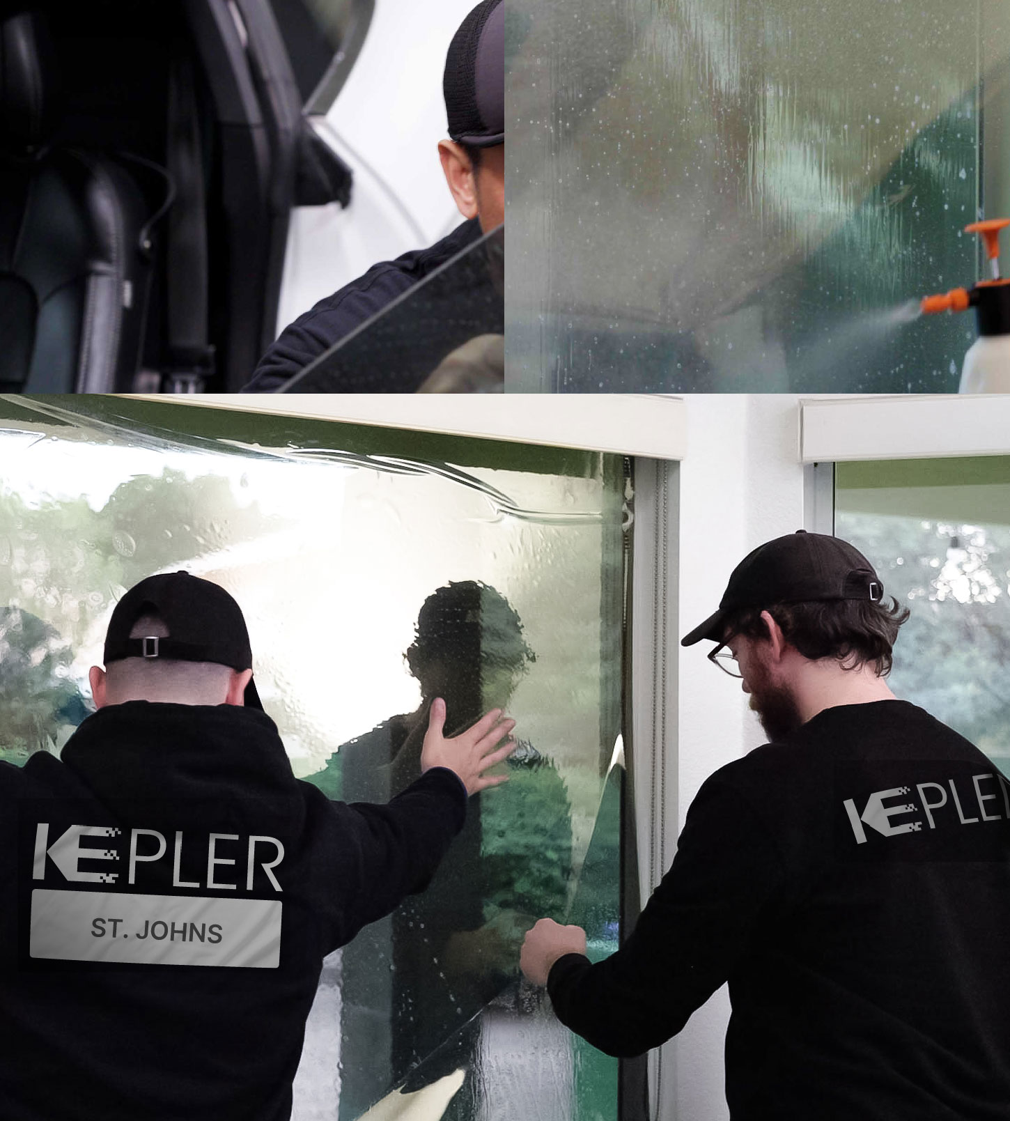 Kepler Technician Applying High-tech Window Tint to Home in St. Johns